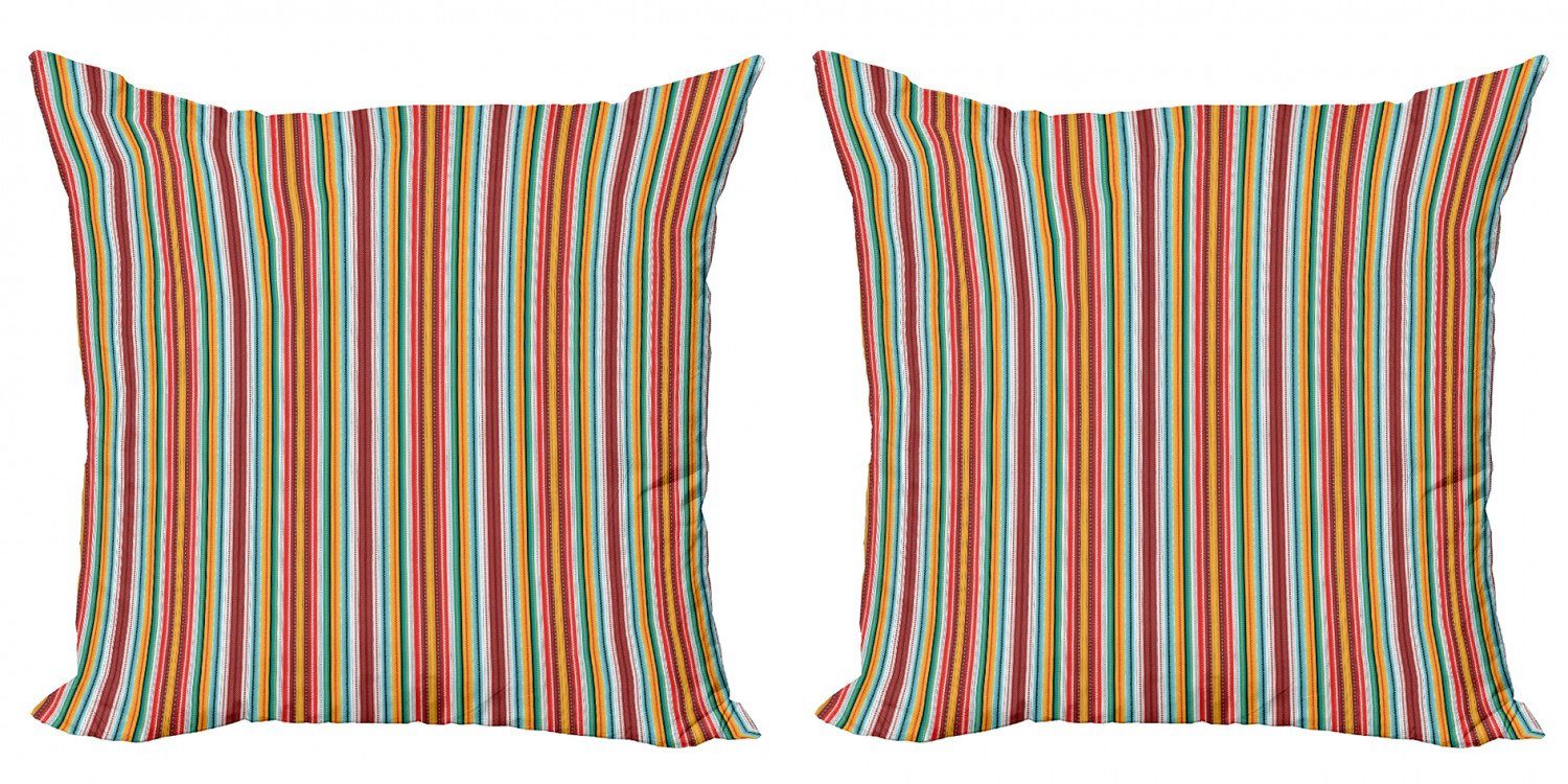 Stripes Doppelseitiger Kissenbezüge (2 Stück), Abakuhaus Patterns Modern Accent Grandiose Bohemien Digitaldruck,