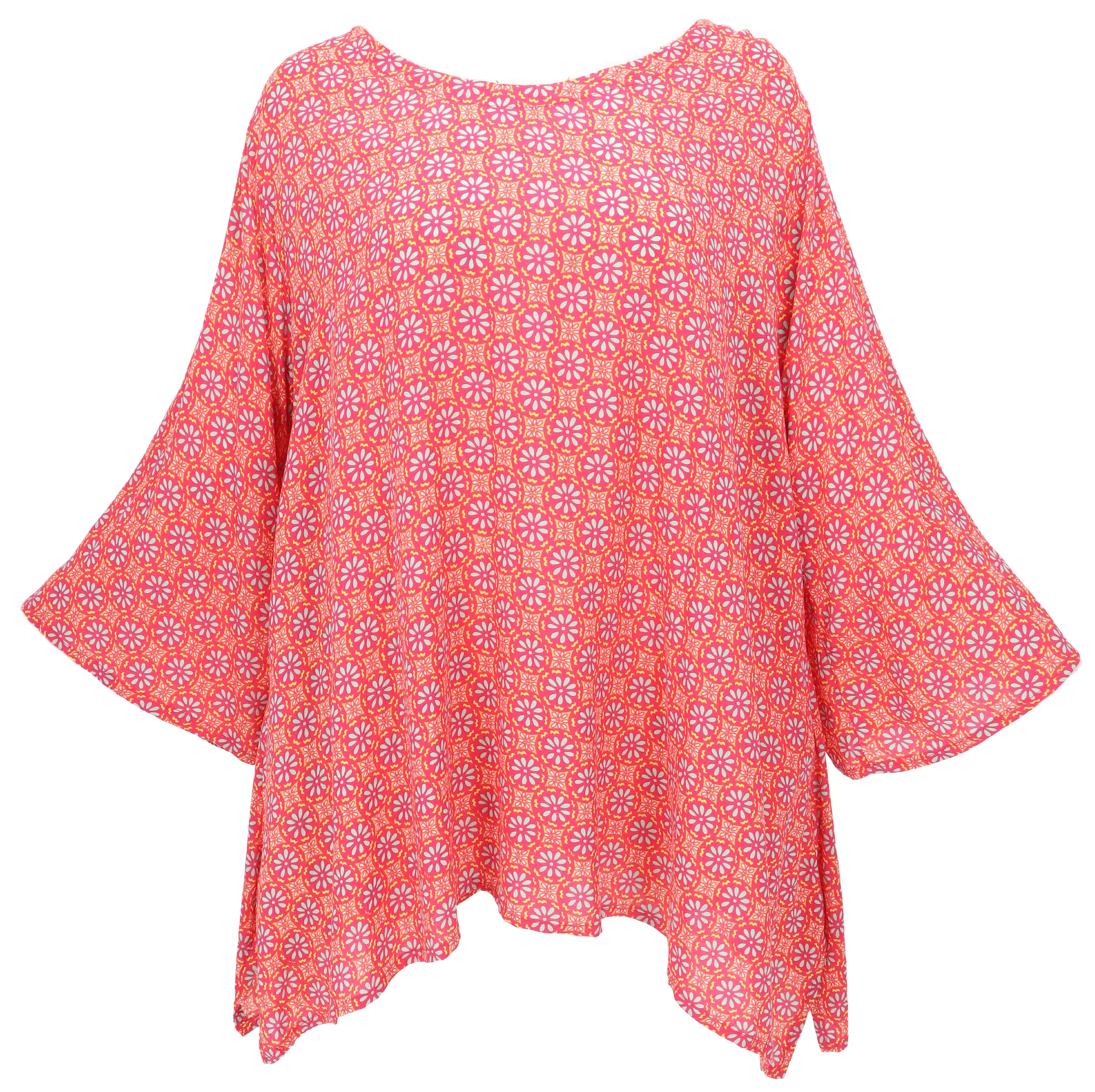 Guru-Shop Longbluse Tunika mit Trompetenärmeln für starke Frauen,.. Ethno S günstig online kaufen