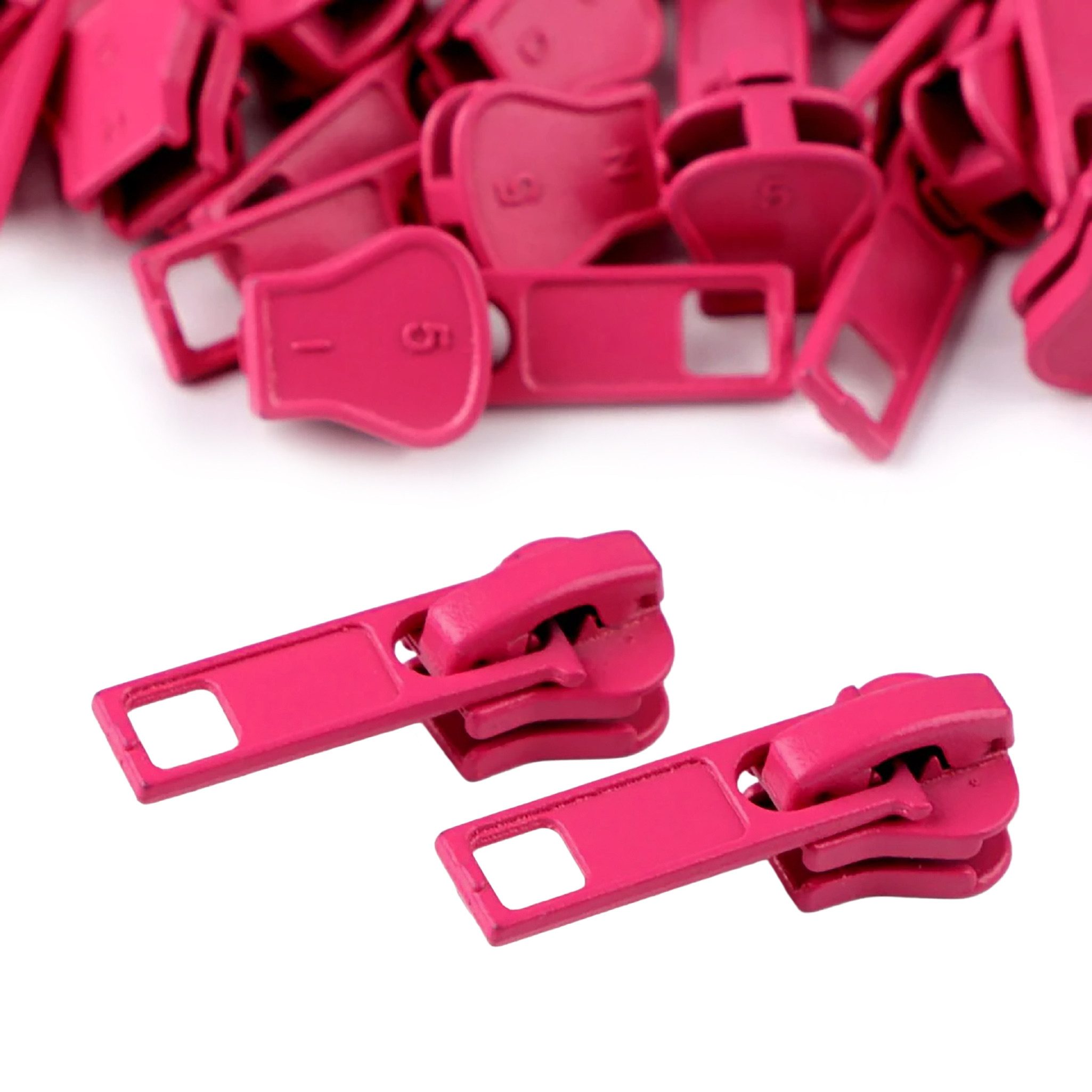 maDDma Reißverschluss 10 Zipper für Profil-Reißverschlüsse, 5mm, freie Farbwahl, magenta