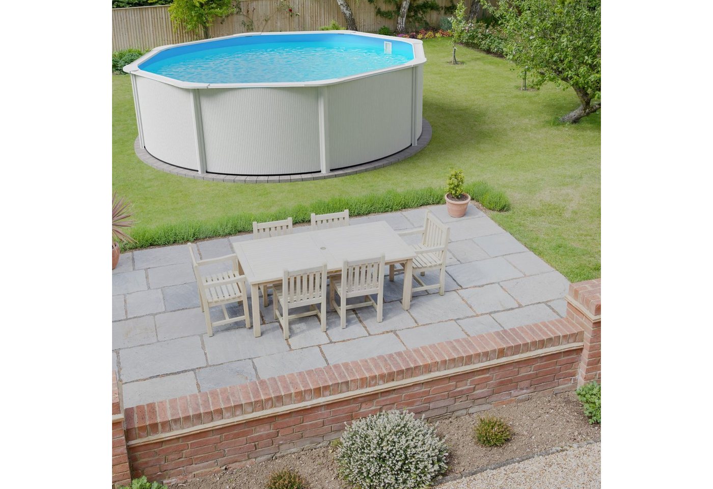 Thumbnail - Planet Pool Rundpool Stahlwandpool Set (5-teilig) hoch rund Classic 550 (Komplett-Set), verzinkte Stahlwand