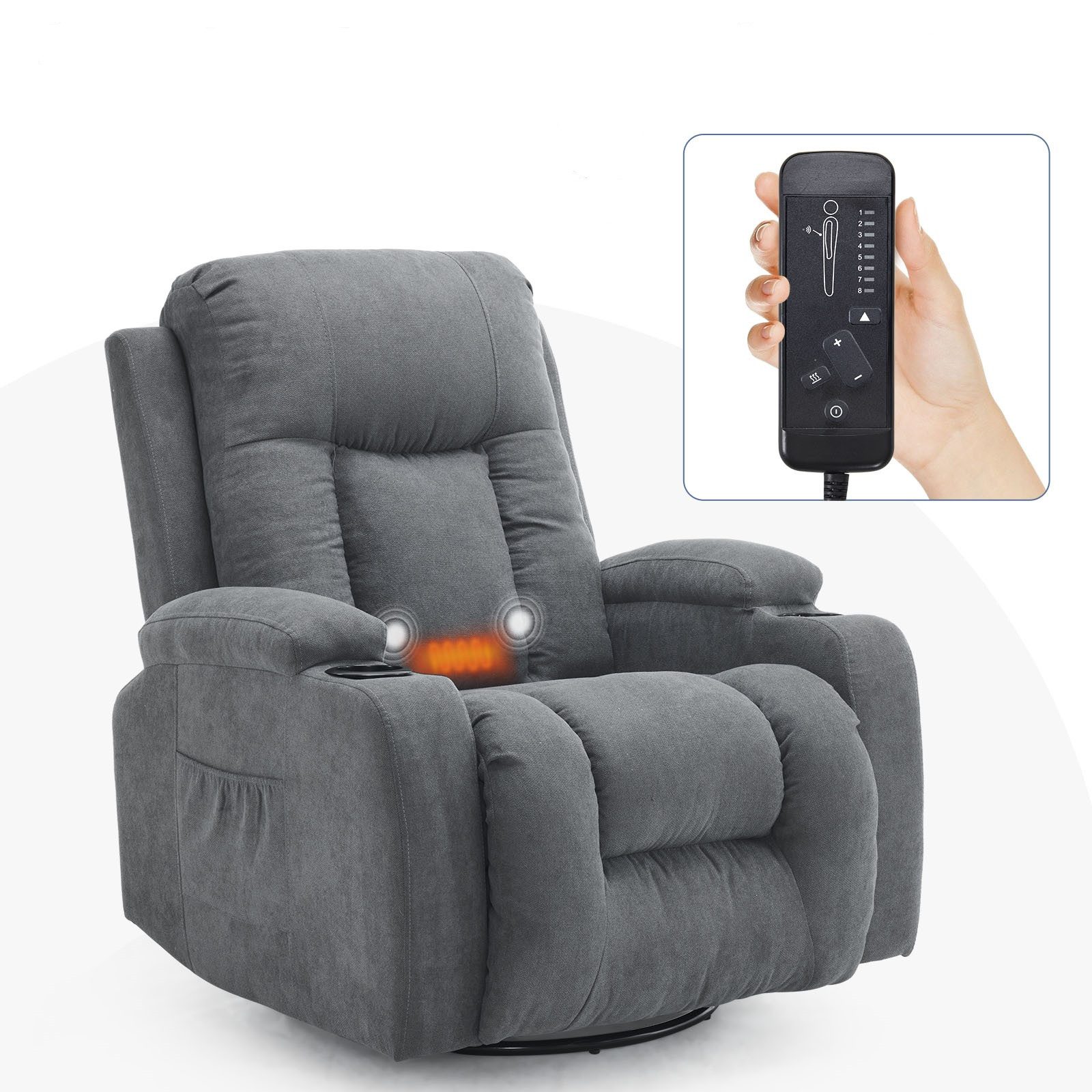 VINGLI Relaxsessel 360°-Drehung, Fernsehsessel mit Liegefunktion, günstig online kaufen