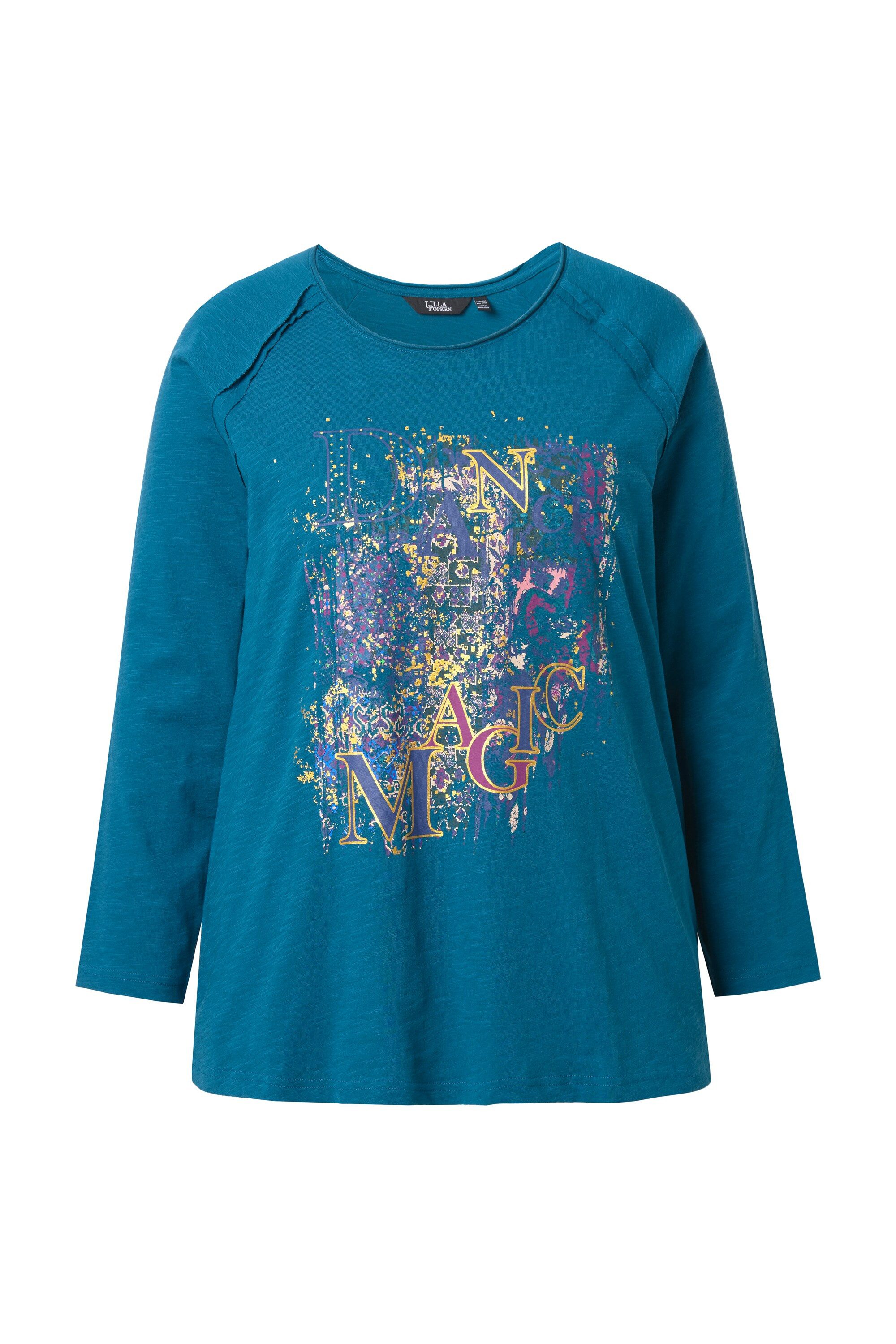 Ulla Popken T-Shirt Shirt Motivdruck A-Linie Rundhals Langarm günstig online kaufen