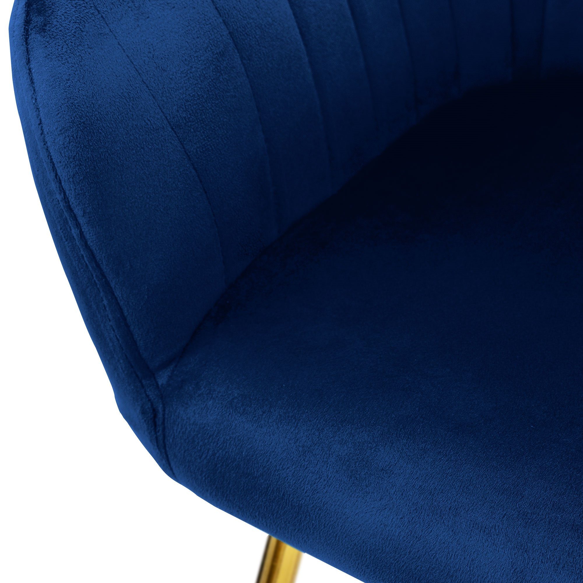 ML-DESIGN Stuhl Küchenstühle Polsterstühle 4er Blau Samtbezug ergonomisch Wohnzimmerstühle, Set Metallbeine