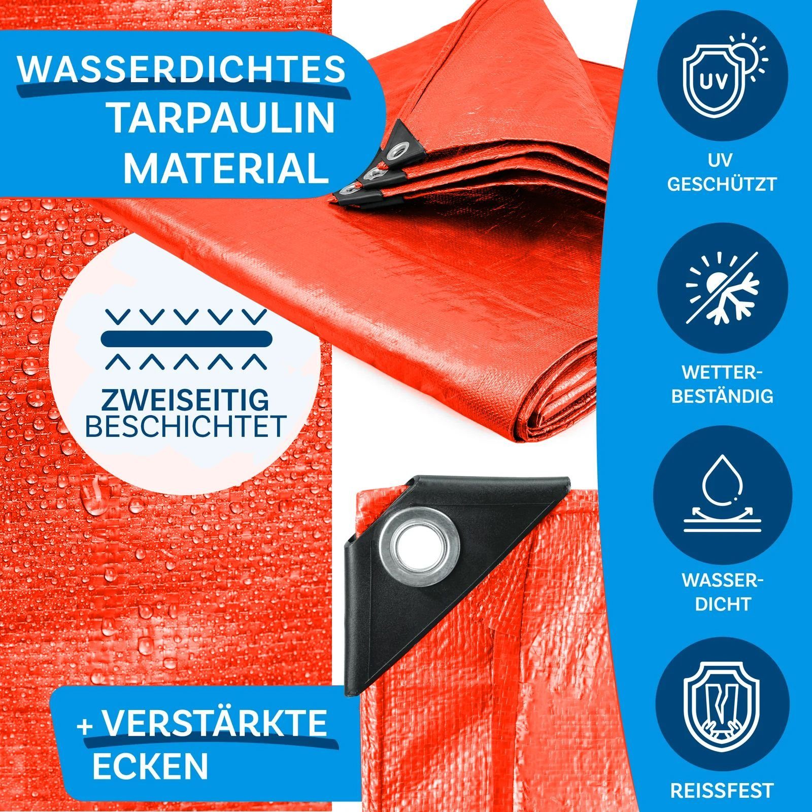 Kubus Schutzplane Abdeckplane 140 g/m², Schutzhülle, Wetterfest, verschiedene Größen, Reißfest & Wasserdicht
