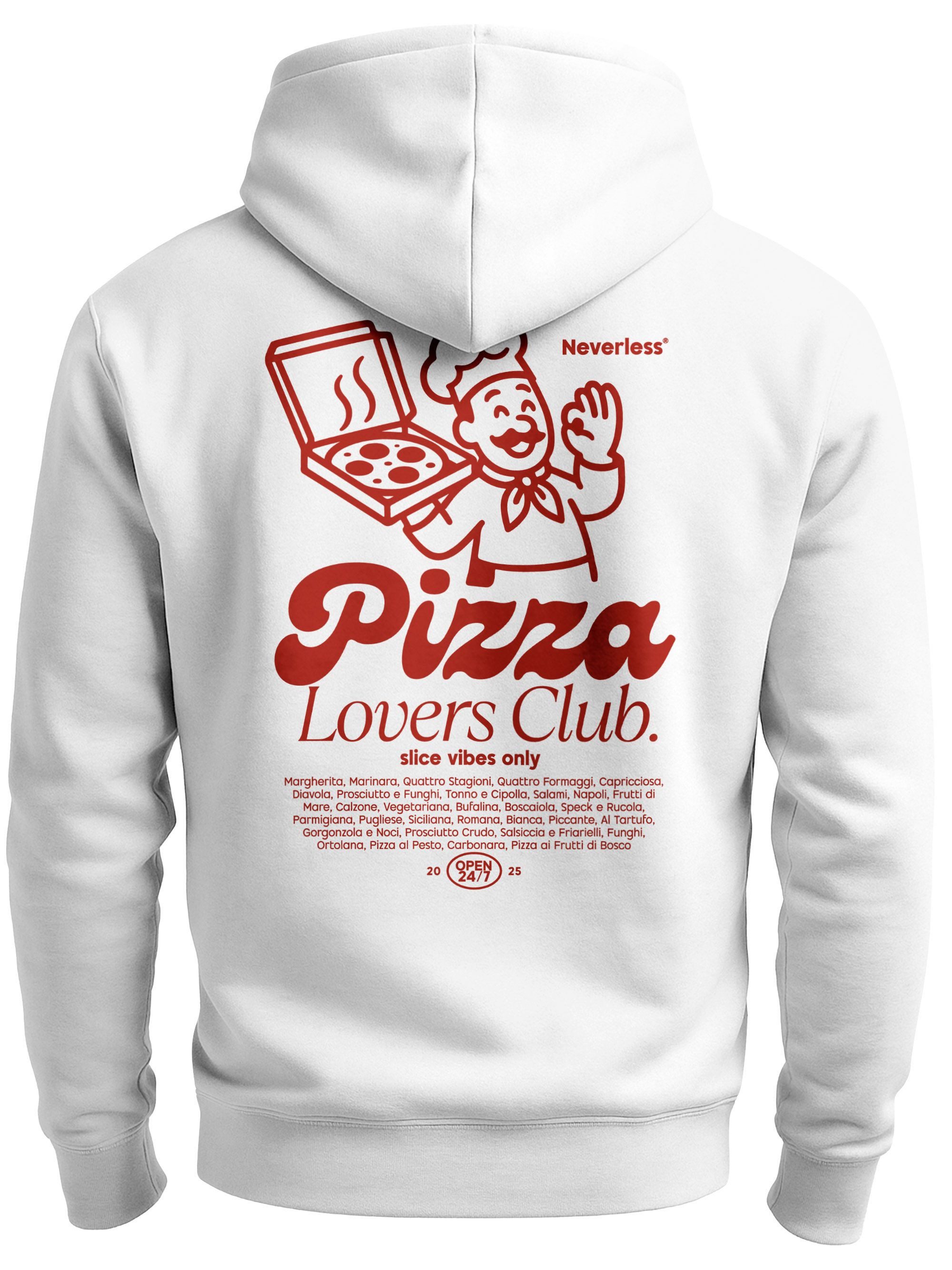 Sweatjacke Herren Sweatjacke Backprint Pizza Lovers Club Zipjacke Zip-Hoodie