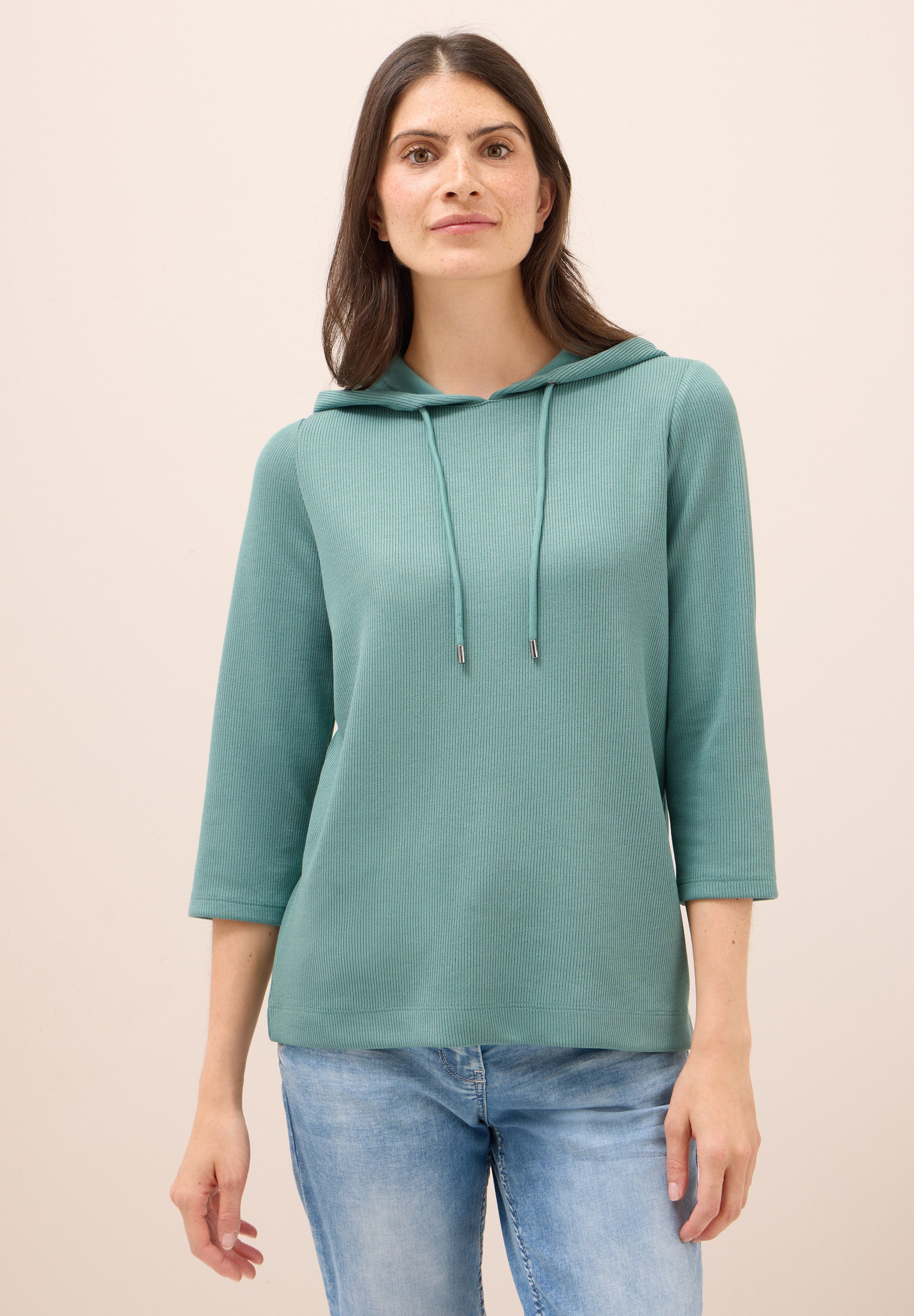 CECIL Kapuzenshirt mit Materialmix günstig online kaufen
