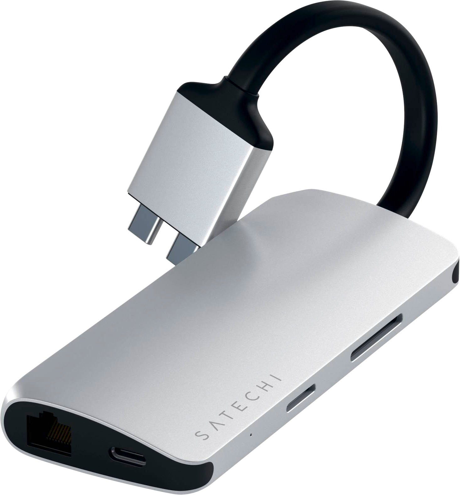 Satechi Type-C Dual Multimedia Adapter Laptop-Adapter USB-C zu HDMI,  MicroSD-Card, RJ-45 (Ethernet), SD-Card, USB Typ A, USB Typ C, 15,9 cm
