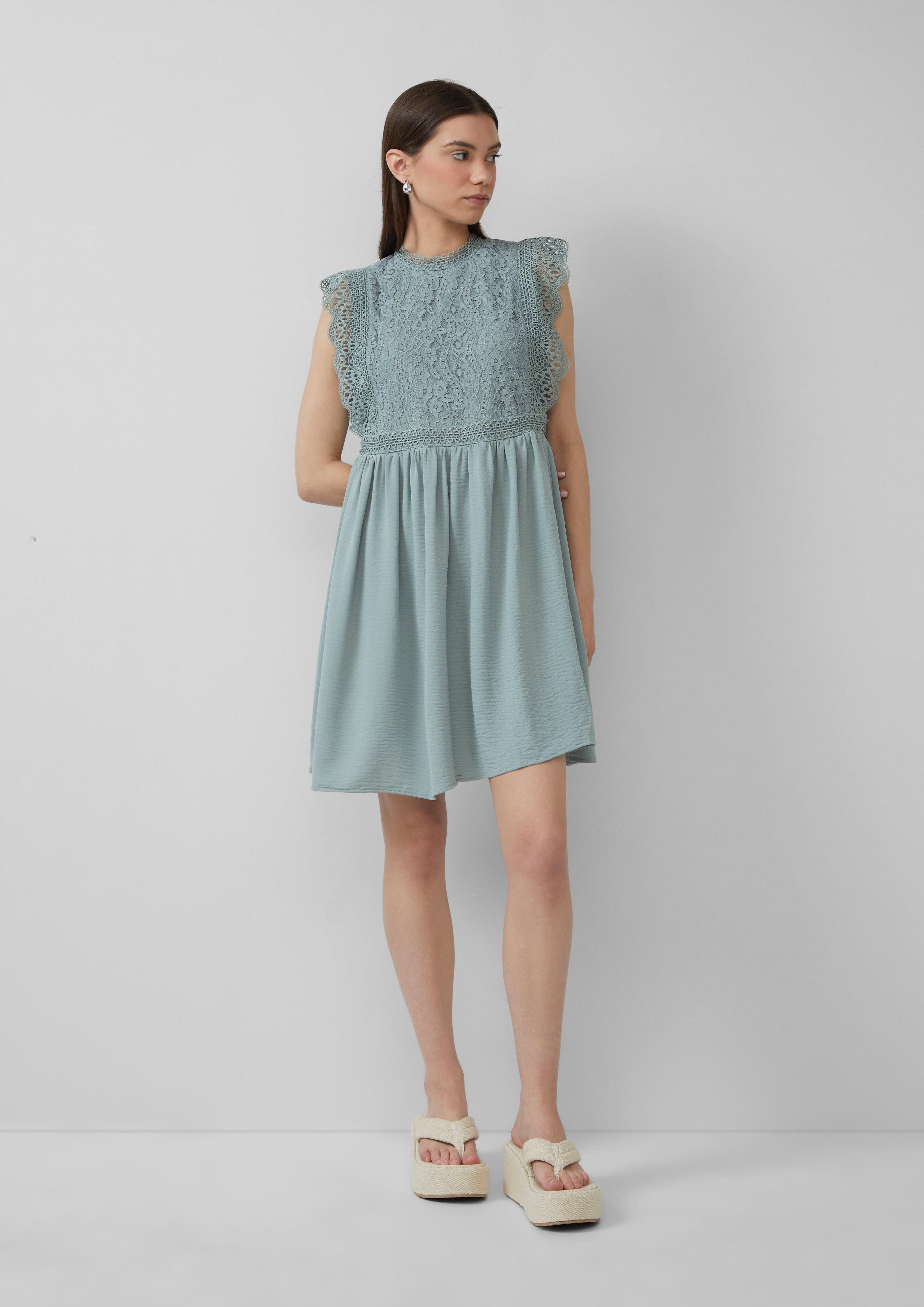 QS Minikleid Kurzes Kleid mit Spitzenoberteil günstig online kaufen