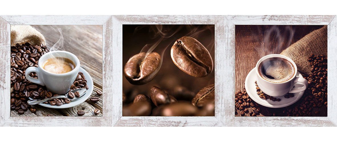 Bönninghoff Bild mit Rahmen, Getränke, Kaffee, Kaffee Bilder, Lebensmittel (3 St)