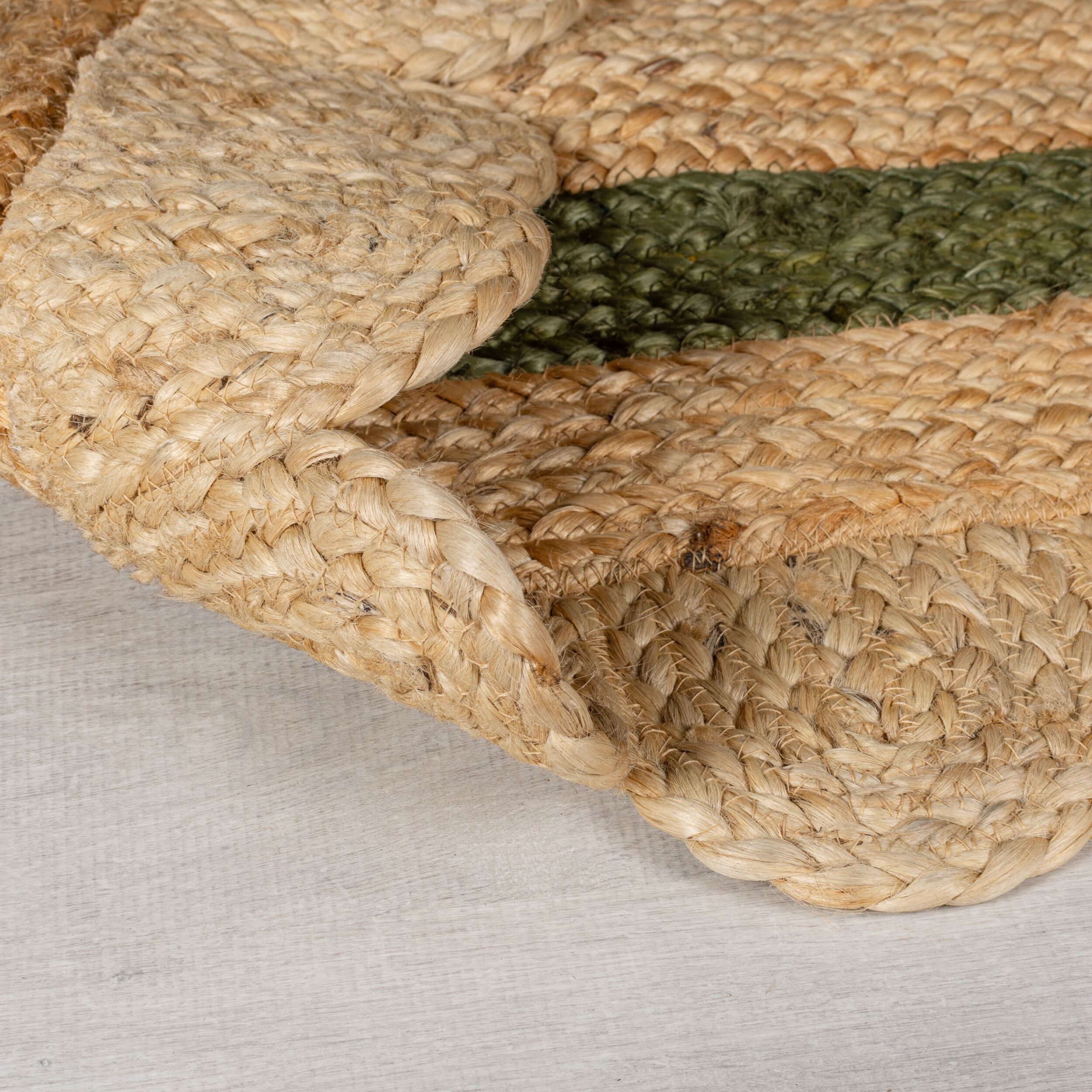 FLAIR RUGS Teppich Grace aus Jute mit Muschelrandsaum, rechteckig, Höhe: 4 mm, Teppich aus 100% Jute