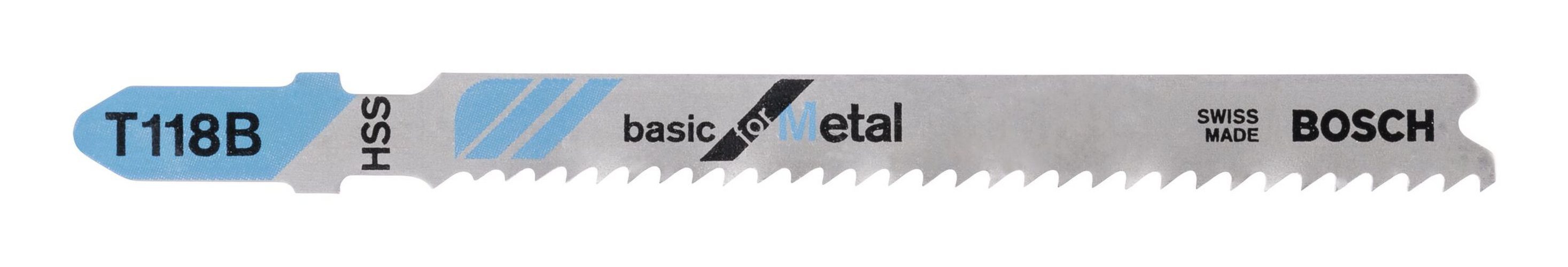 BOSCH Stichsägeblatt (3 Stück), T 118 B Basic for Metal - 3er-Pack