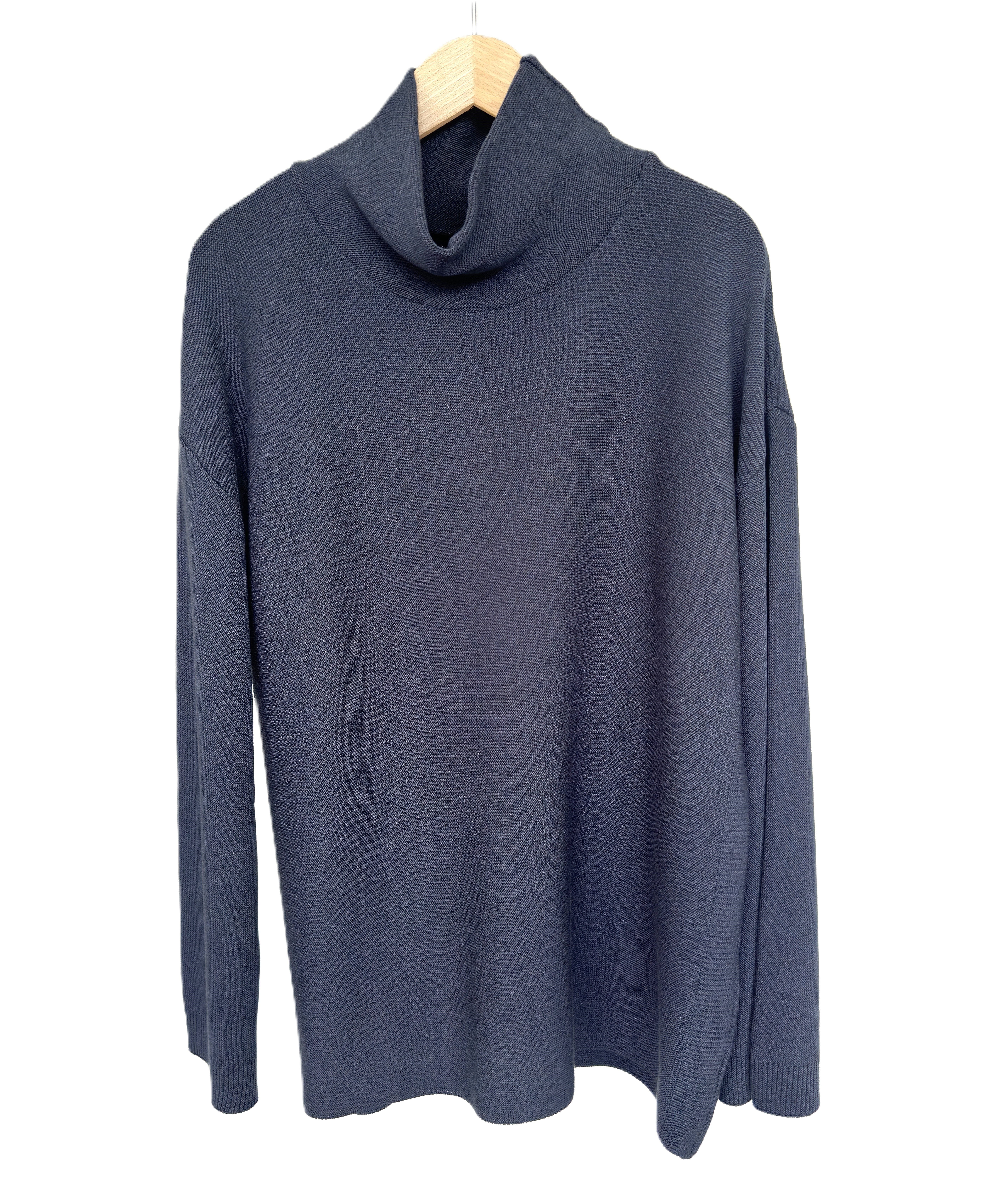 Zuckerwatte Stehkragenpullover leichte A-Linie aus Viskose günstig online kaufen