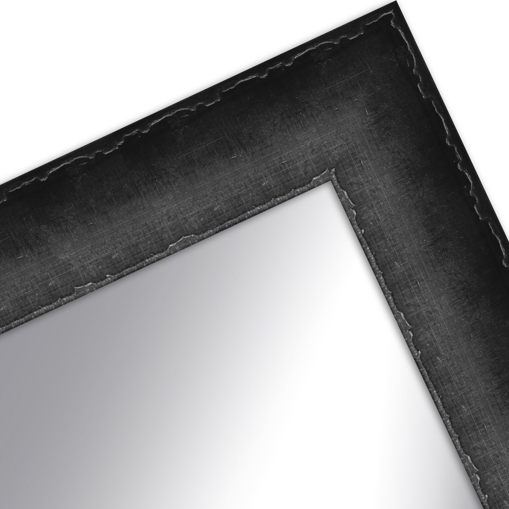WANDStyle Wandspiegel H620, Schwarz, aus Massivholz im Antik Stil