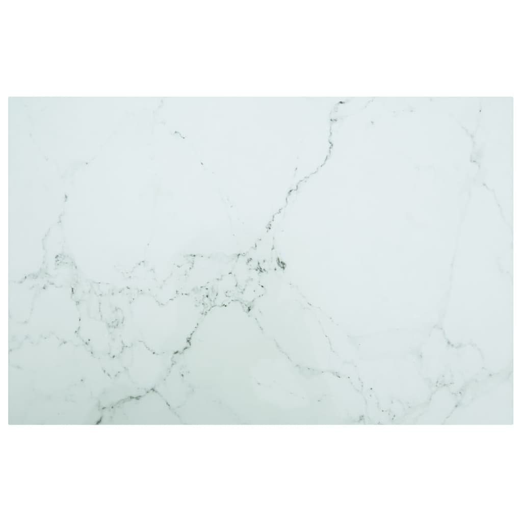 furnicato Tischplatte Weiß 100x62 cm 8 mm Hartglas in Marmoroptik (1 St)