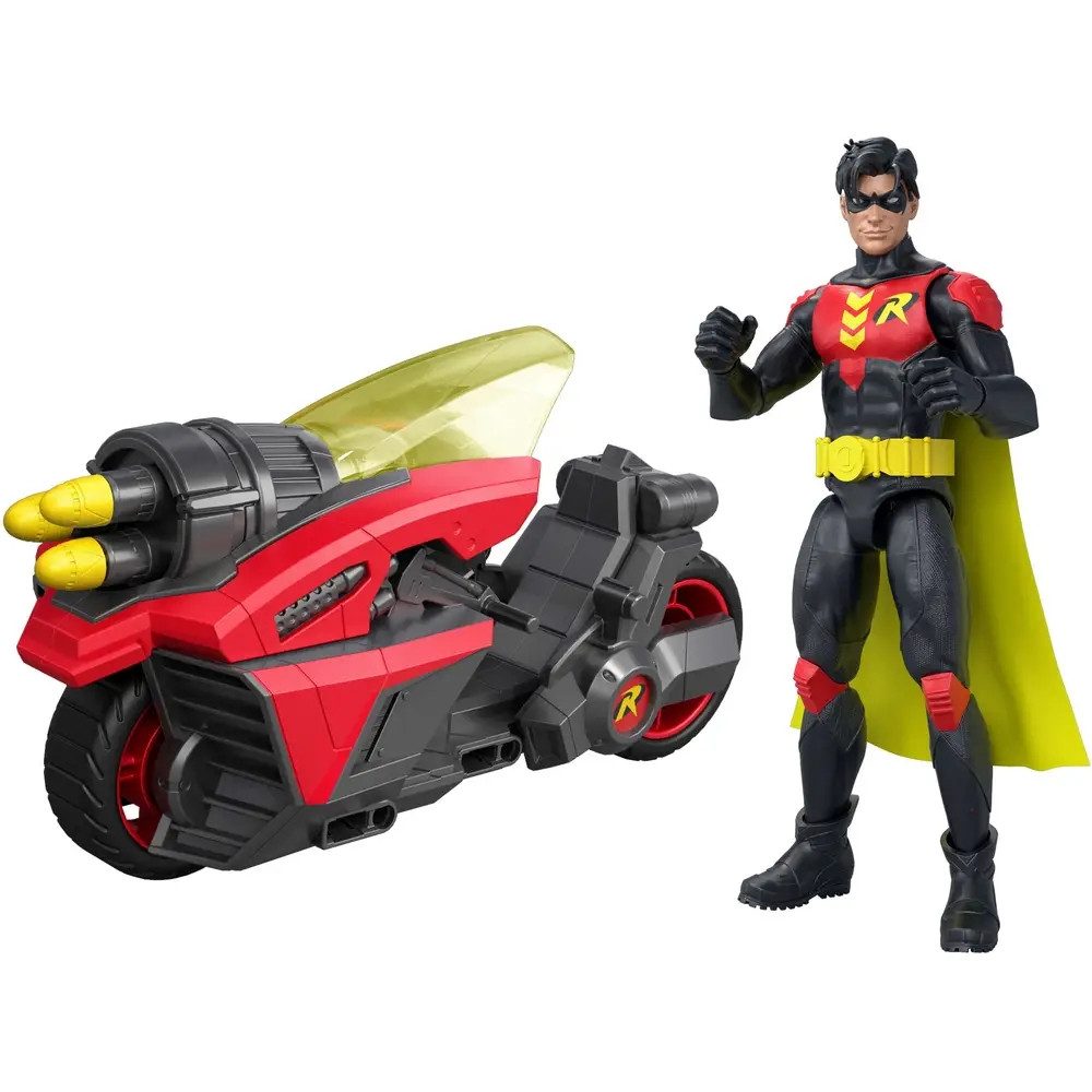 Mattel GmbH Actionfigur DC 6'' All-Stars Collection Robin + Robin Cycle