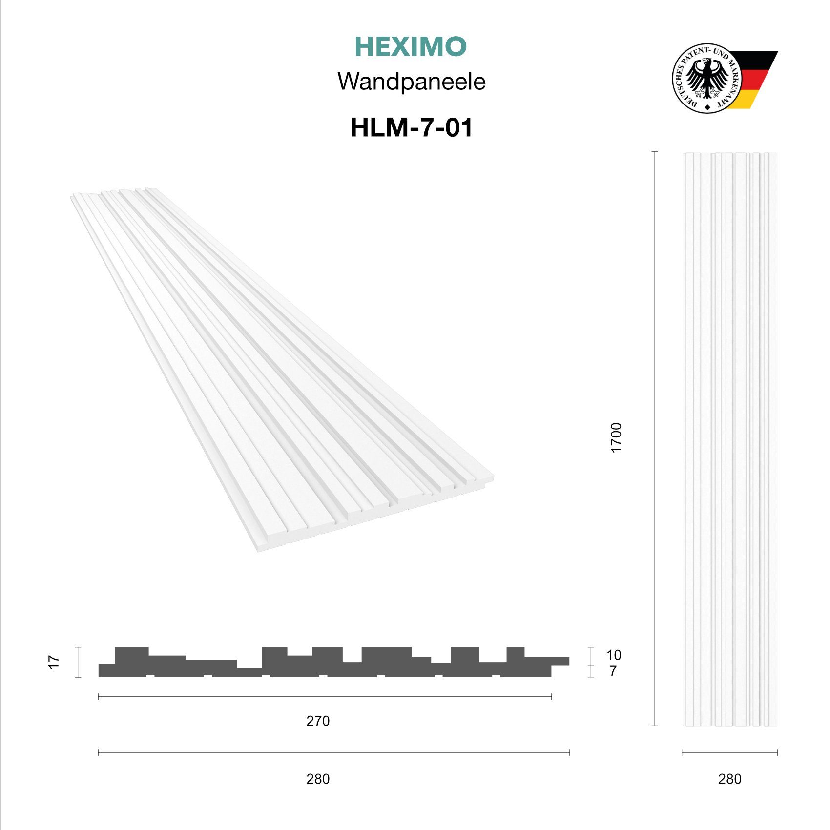 HEXIMO Wanddekoobjekt HLM-7-01 (Lamellenwand (3.67 m) günstig online kaufen