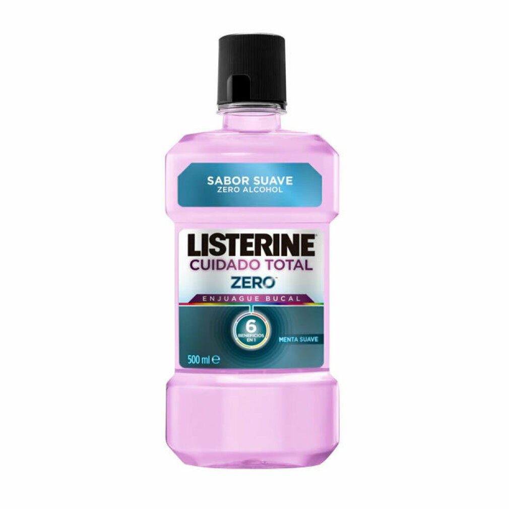 Listerine Mundspülung, Listerine Totale Sorgfalt Zero Alkohol Mundwasser  500ml, (Packung), Listerine Mundwasser ohne Alkohol