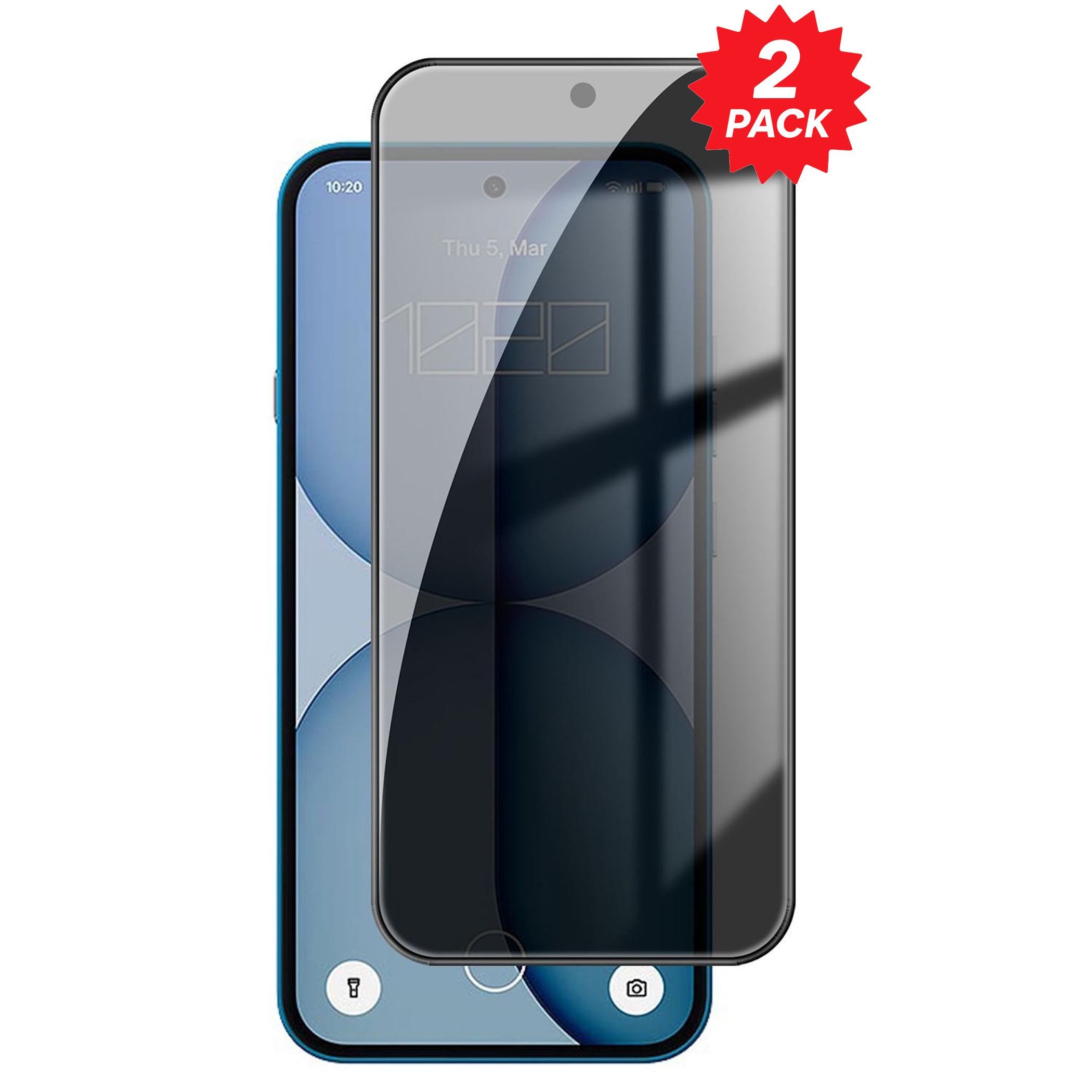 Wigento Displayschutzglas Privacy 2x für Nothing Phone 4a Display 9H Hartglas Blickschutz für Nothing Phone 4a, Spar Set Privacy Display Schutz Glas