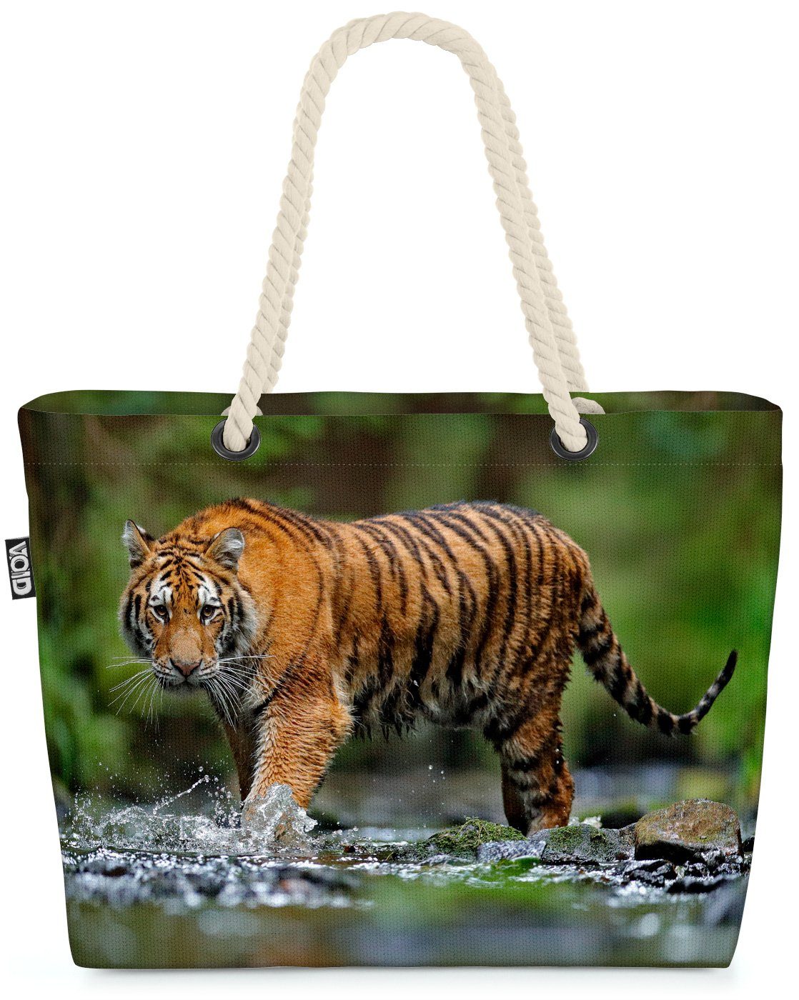 VOID Henkeltasche (1-tlg), Sibirischer Tiger Beach Bag Tiger Katze Raubkatze Urwald Dschungel Safari