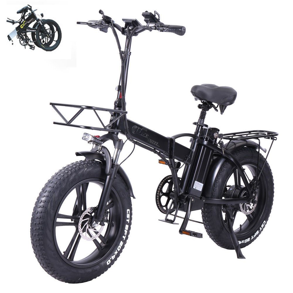 CMACEWHEEL E-Bike »20 zoll Fatbike Klappbar E-Bike,750W/15Ah/48V,Bis  120kg,Integriertes Rad,Mann«, Kettenschaltung, 750,00 W online kaufen | OTTO