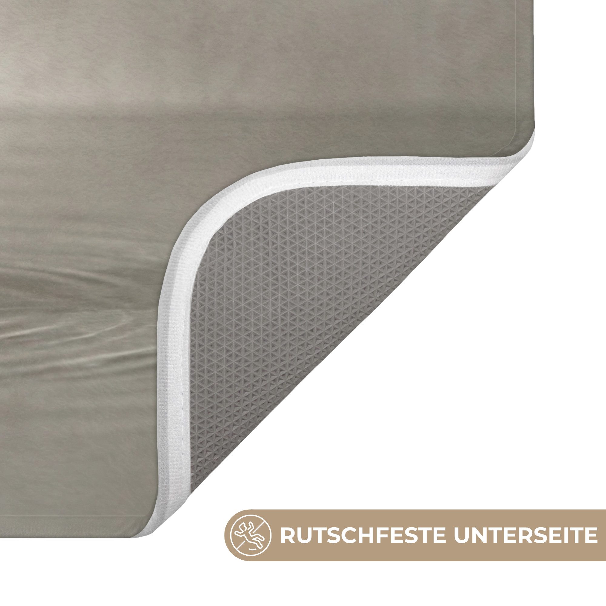 OnlyWow WC-Vorleger Steine - Wasser - Grau, Höhe 10 mm, Polyester, Rechteckig, WC Teppich, Toilettenvorleger, Toilettenteppich, Badematte 60x40 cm