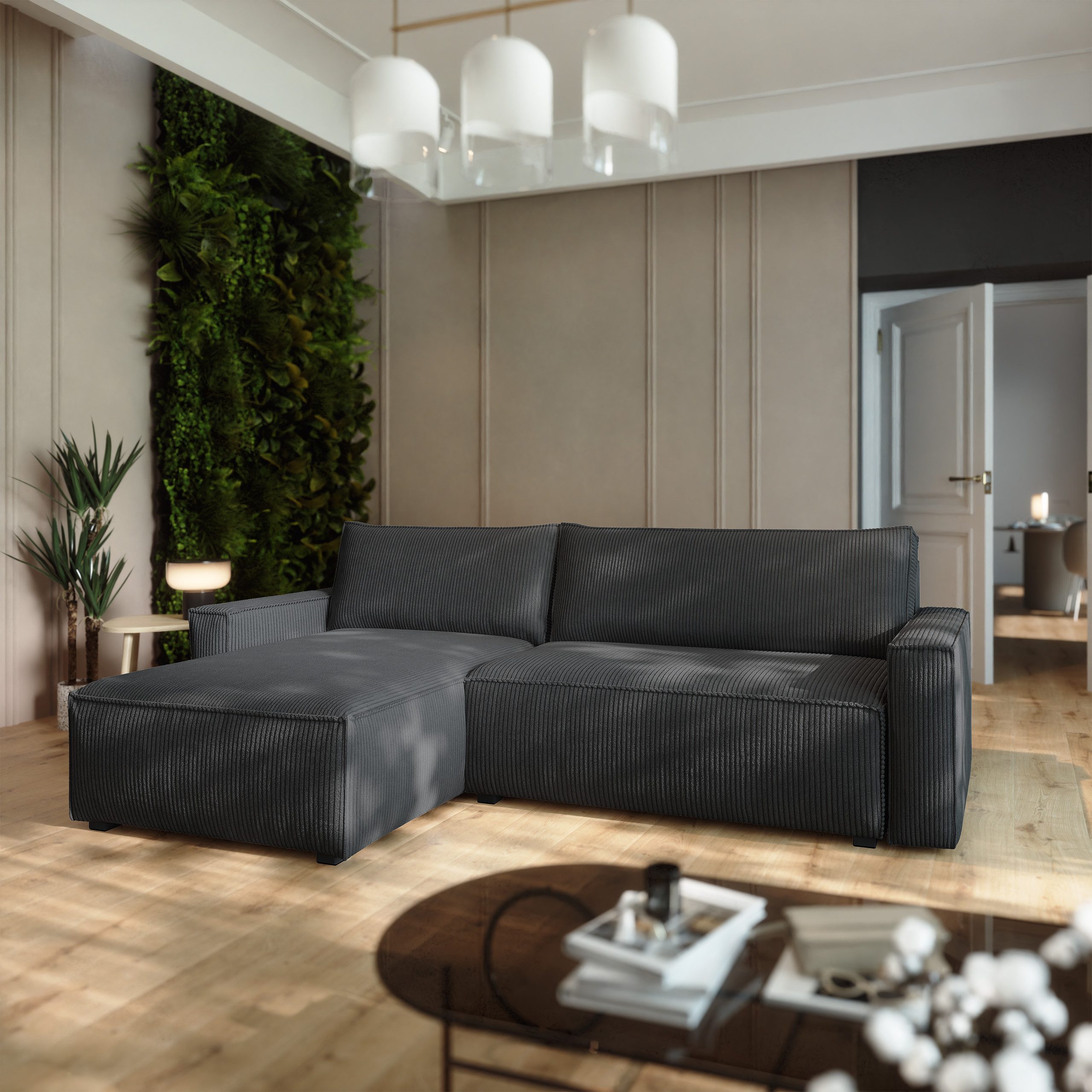 Masseno Ecksofa BESMIR mit Schlaffunktion L-Form, Sofa mit Bettkasten