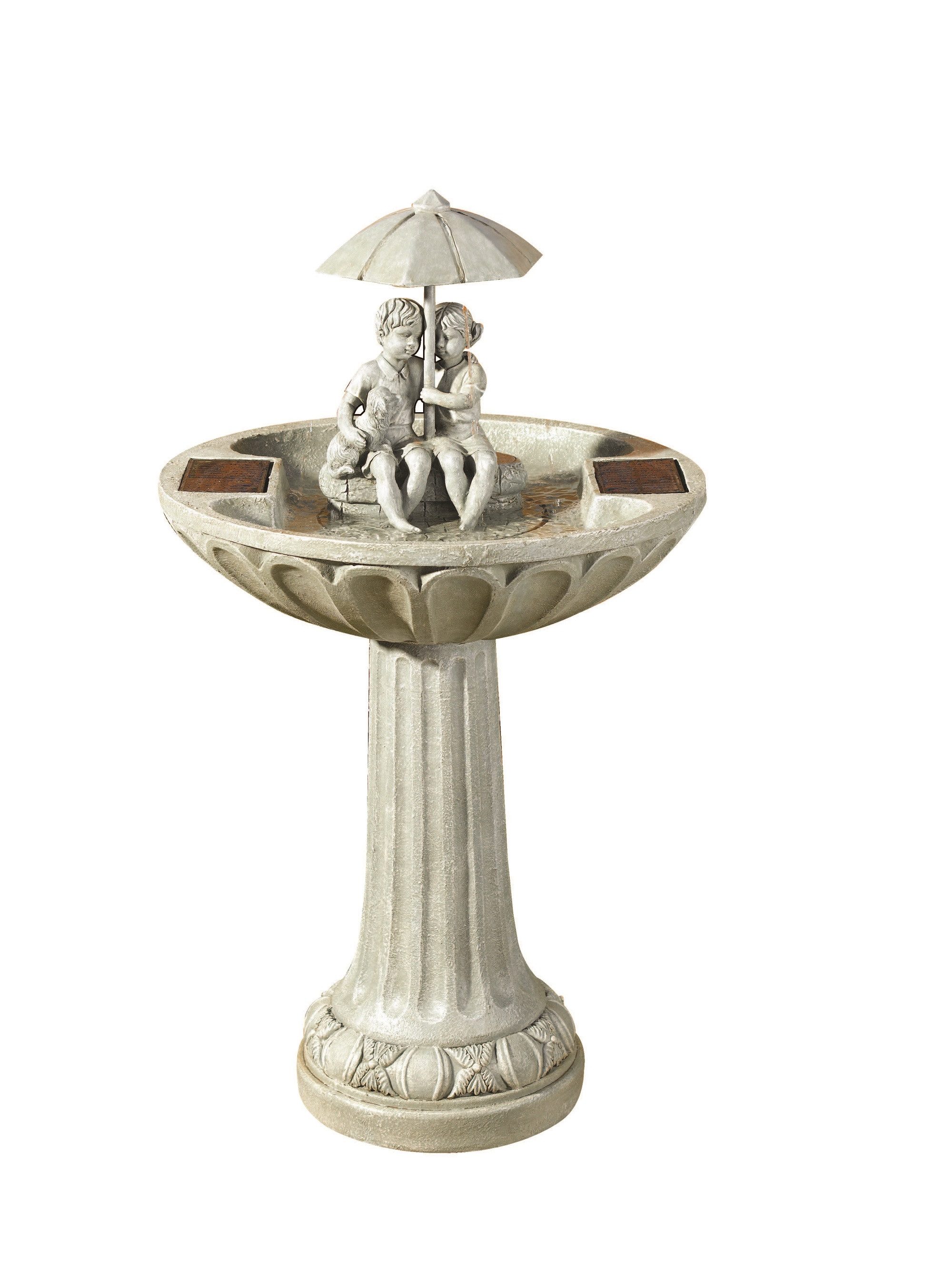 Smart Garden Wasserspiel Solar-Wasserbrunnen Vogeltränke Kinderpaar Regenschirm 84 cm Garten, (1 tlg)