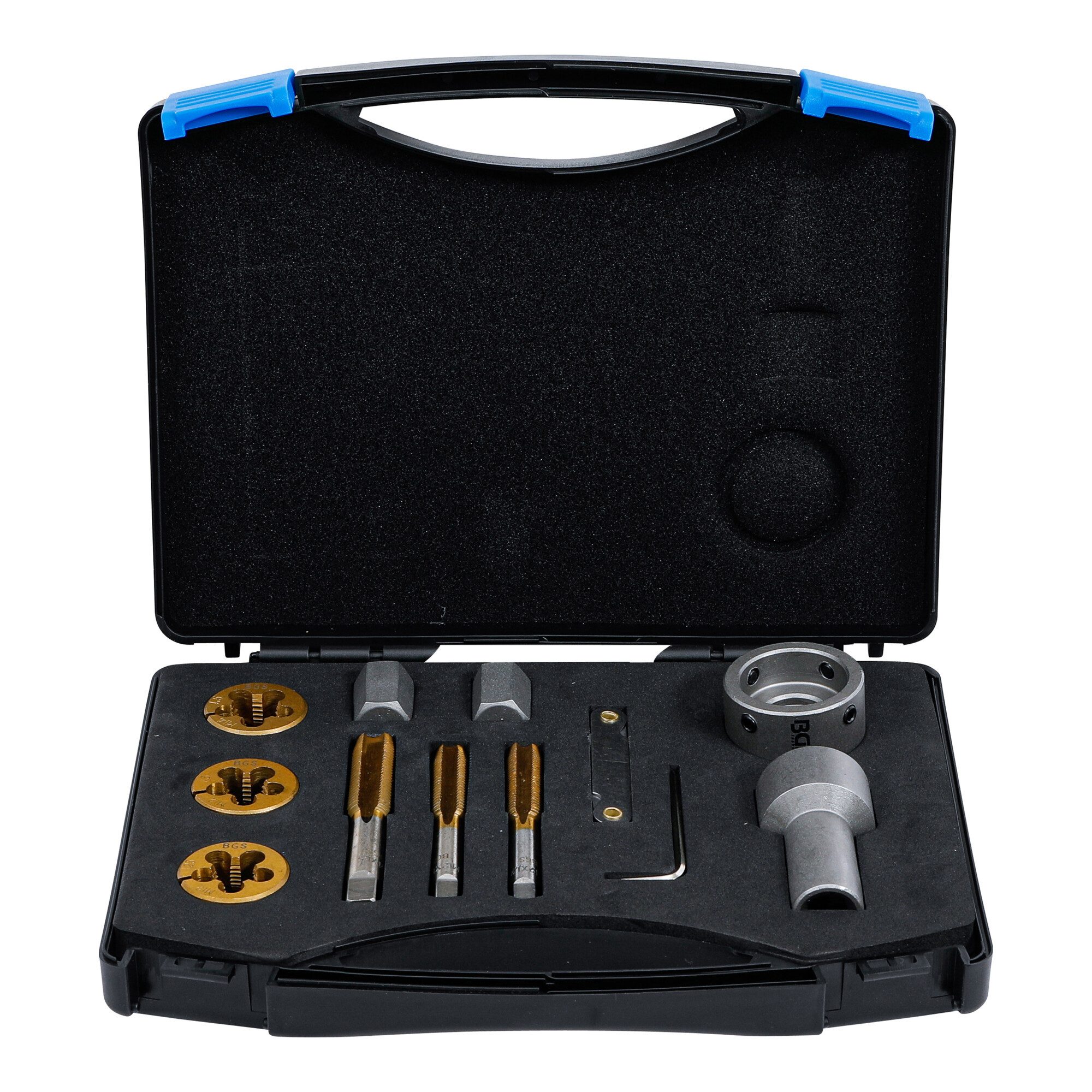 BGS technic Gewindebohrer BGS Gewindebohrer-/Schneideisen-Satz für Radmuttern und Bolzen, 12-tlg