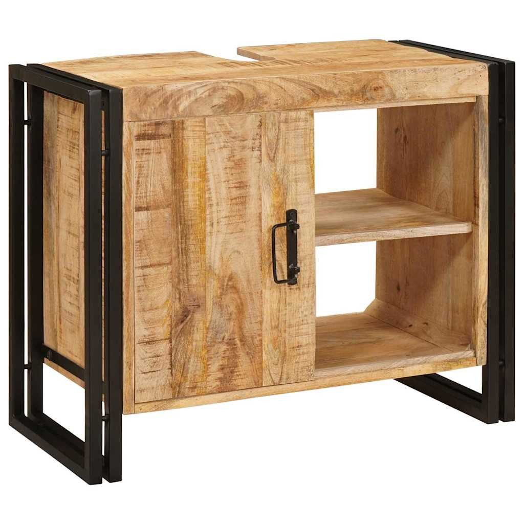 vidaXL Badezimmerspiegelschrank Waschbeckenunterschrank Braun 71 x 33 x 58 cm Massivholz (1-St)
