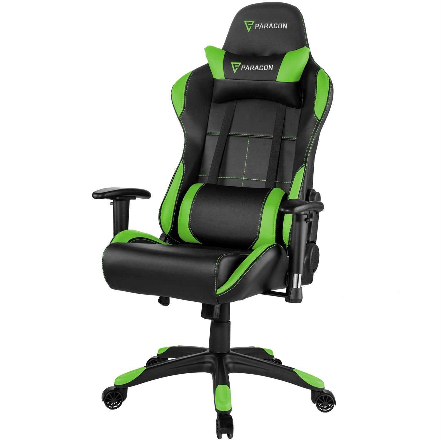 ebuy24 Gaming-Stuhl Paracon Rogue Gaming Stuhl inkl. Nackenkissen und Grün