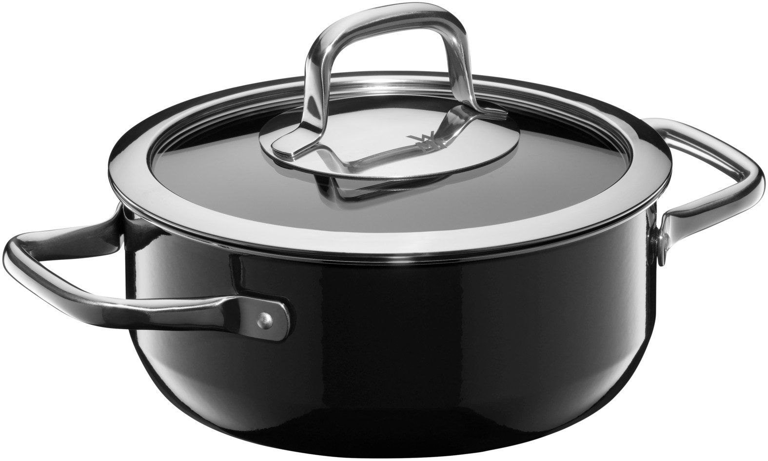 Bratentopf Fusiontec Compact Bratentopf mit Glasdeckel, 18 cm, Black
