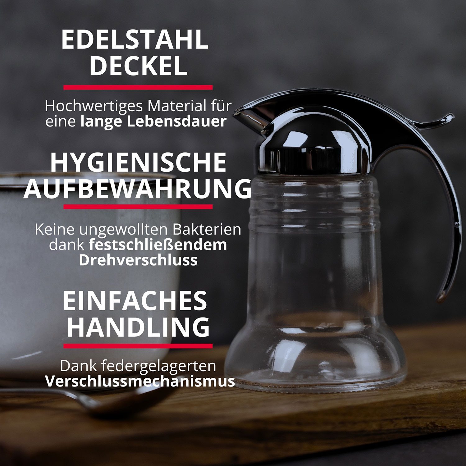 WESTMARK Milchkännchen Sahnegießer/ Honiggießer, Fassungsvermögen: 150 ml – Bild 5 von 5