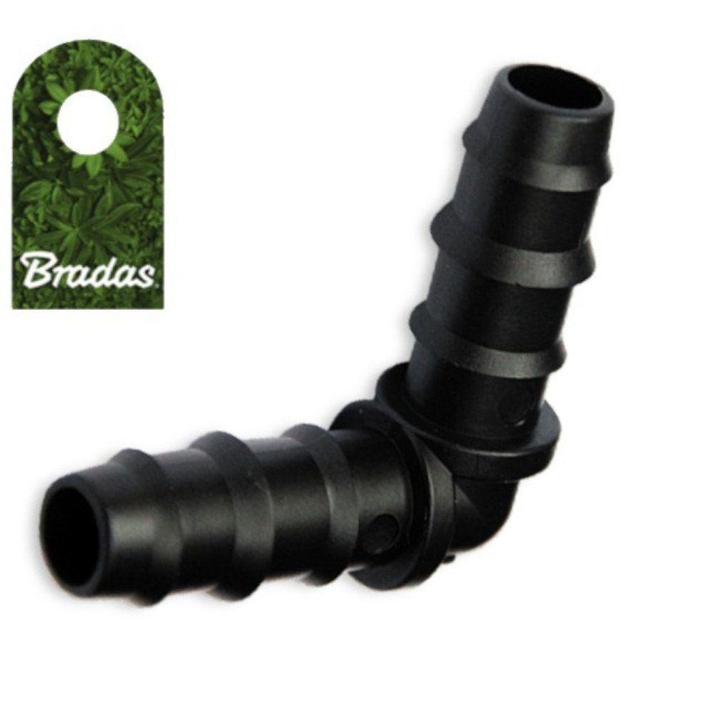 Bradas Bewässerungssystem 16mm Bogen Steckverbinder 44x44mm Schlauchverbinder Bradas