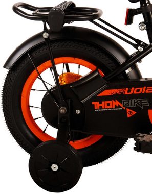 Volare Kinderfahrrad Kinderfahrrad Thombike für Jungen 12 Zoll Kinderrad in Schwarz Orange