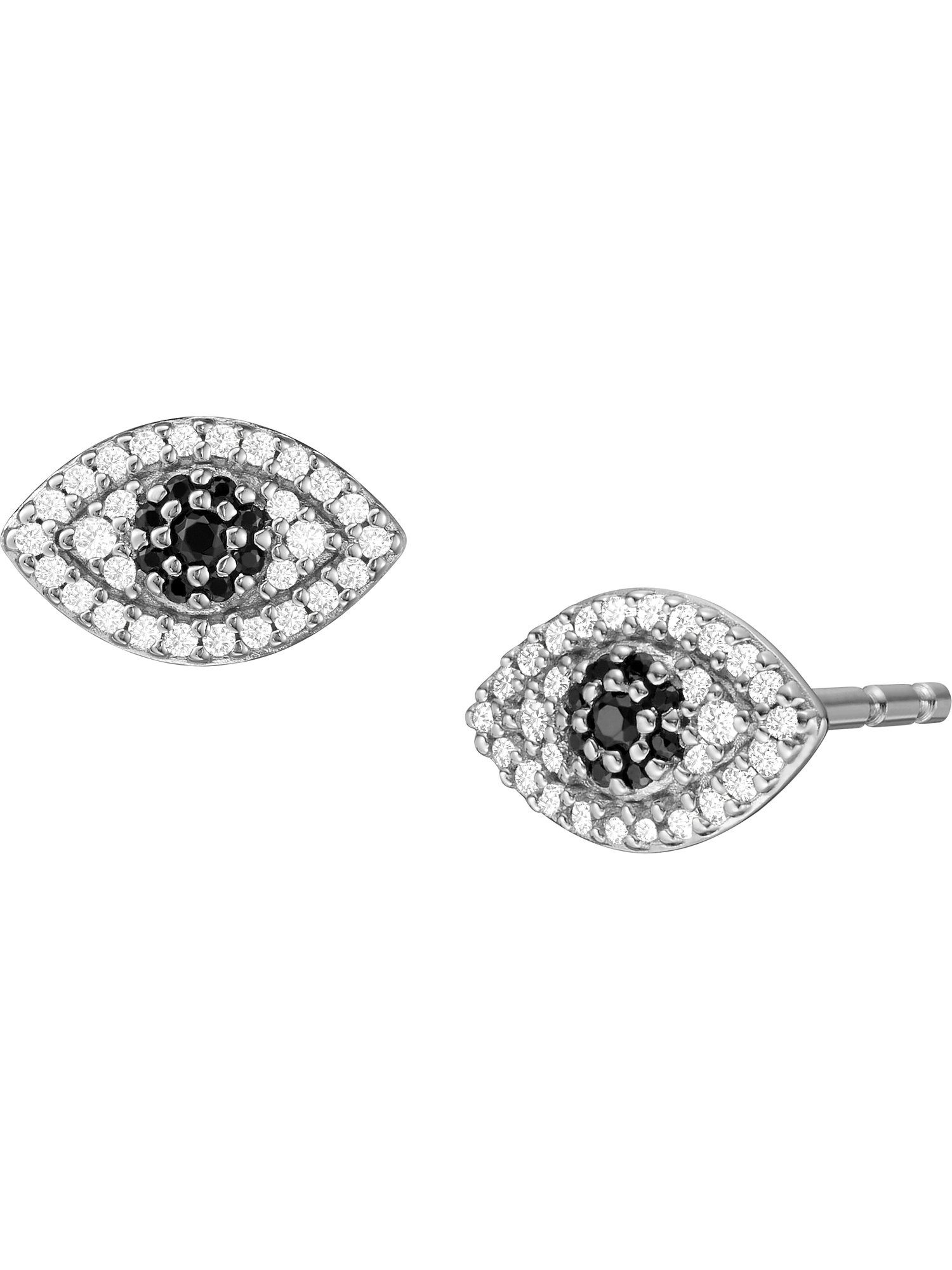 Fossil Paar Ohrstecker Fossil Damen-Ohrstecker 925er Silber Hämatit
