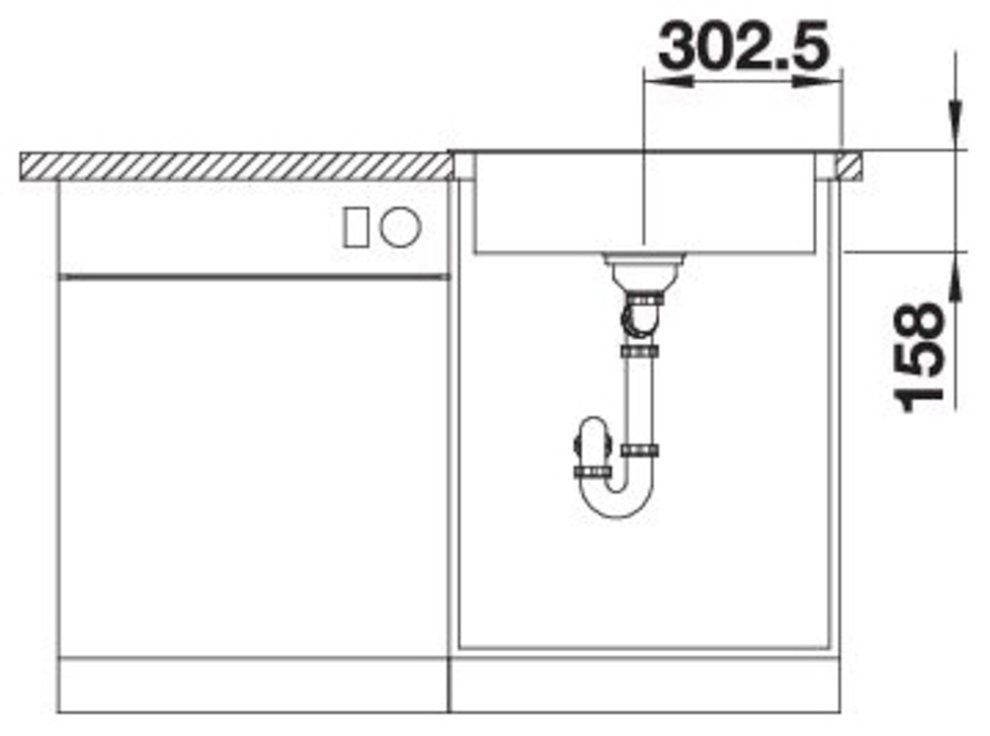Blanco Edelstahlspüle BLANCODANA 6, eckig, 50/61 cm, (1 St), zum wechselseitigen Einbau geeignet