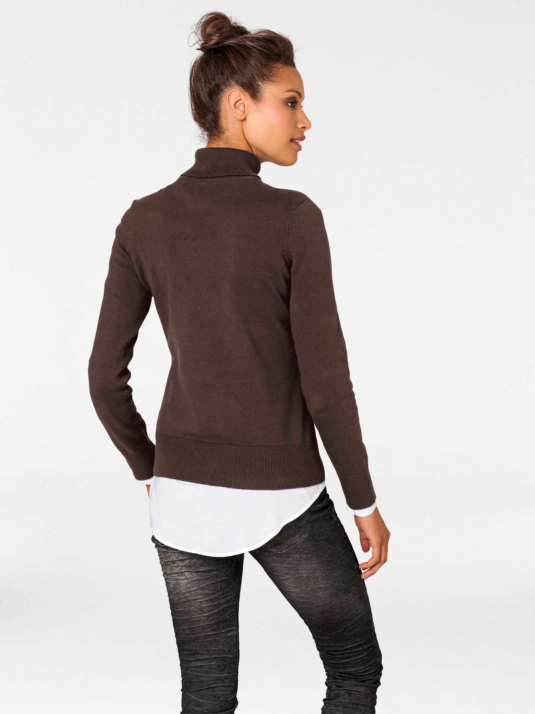 heine Strickpullover Rollkragen-Pullover Langarm Feinstrick