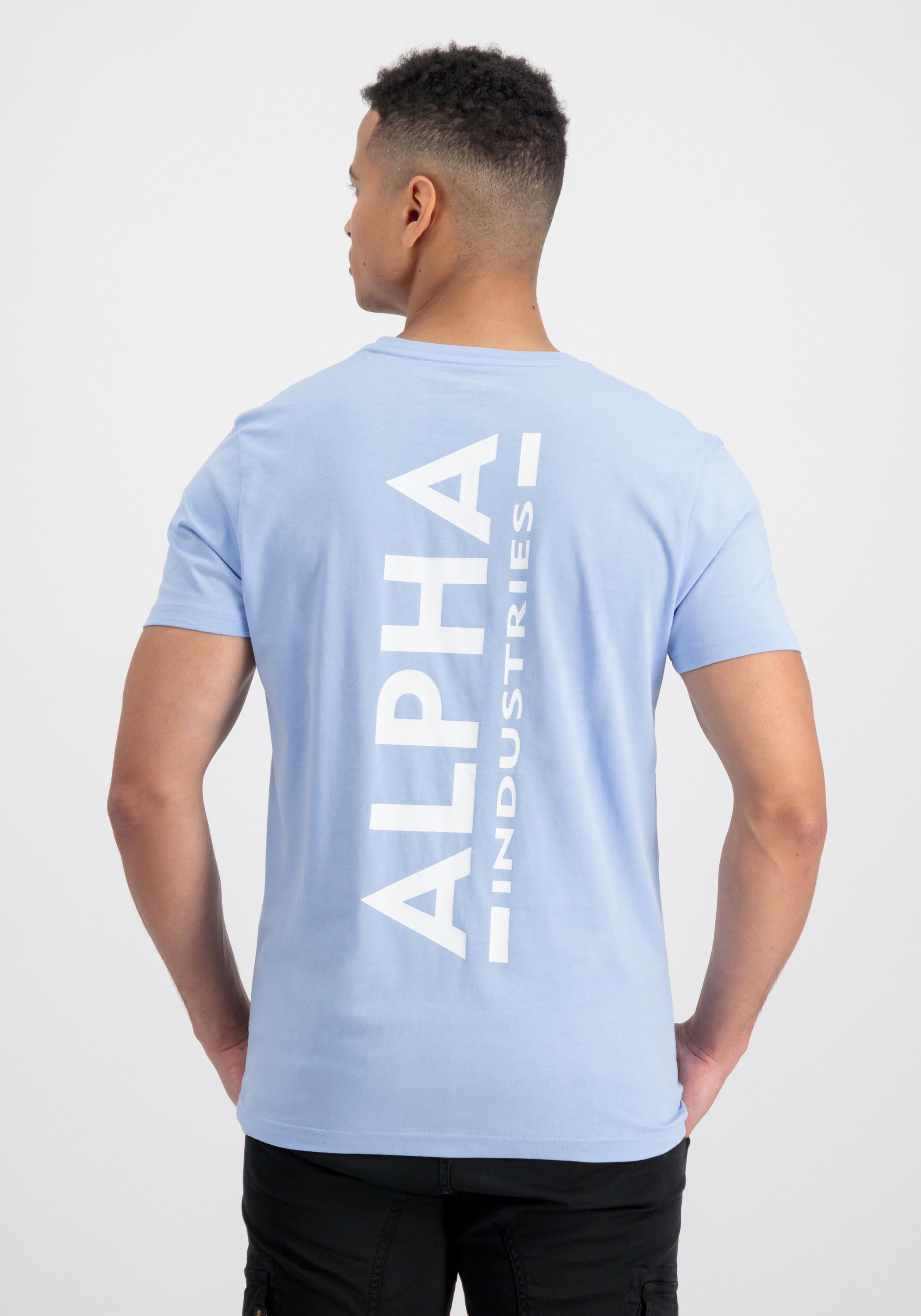 - light Alpha Industries blue Men Industries Alpha T T-Shirts T-Shirt Backprint