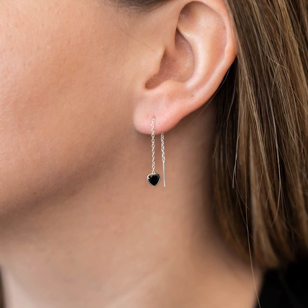 Materia Paar Ohrhänger Damen Silber Herz Zirkonia Schwarz filigran SO-480, günstig online kaufen