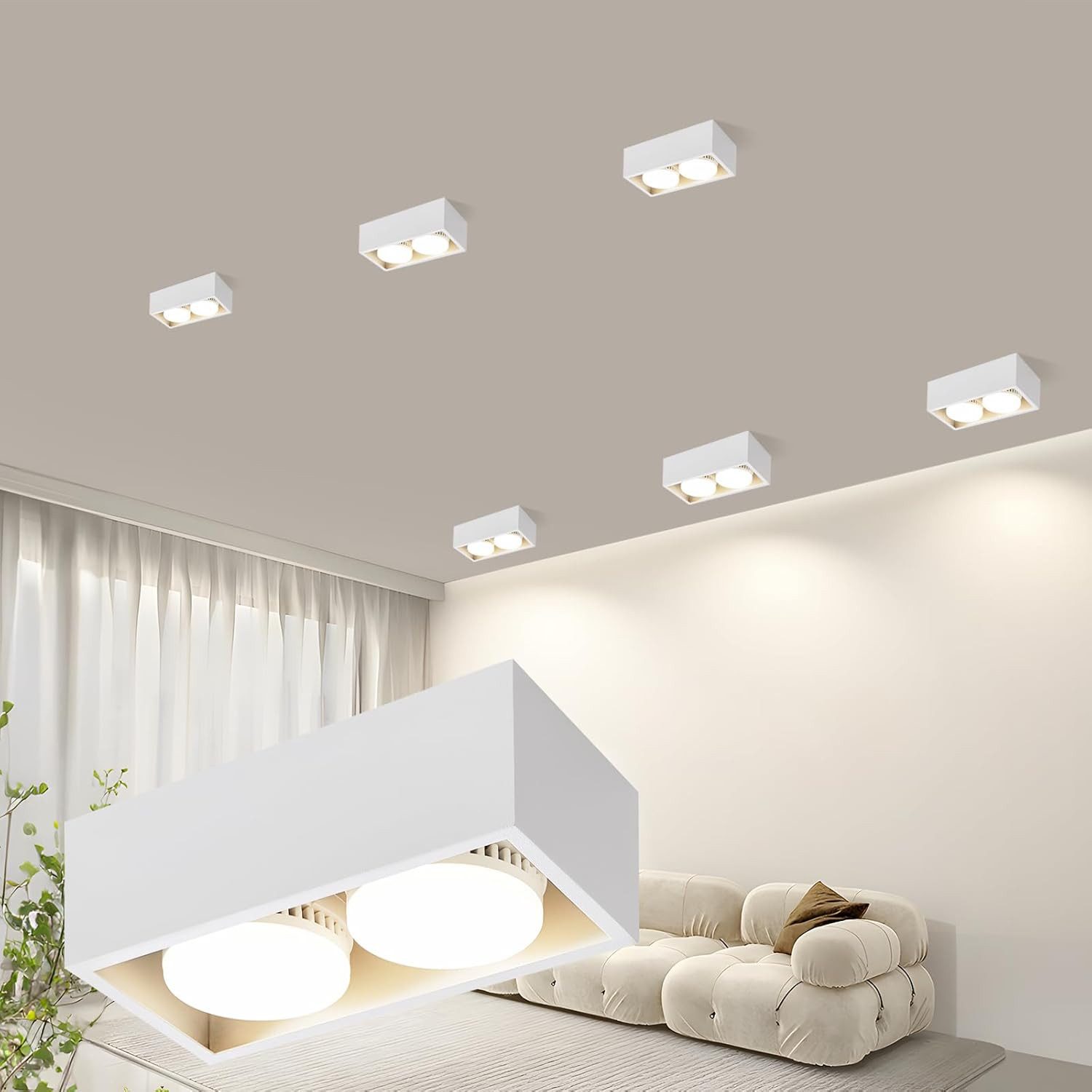 ZMH Deckenspots 1/2 Flammig Modern Deckenstrahler- GX53 Schwenkbar Wohnzimm günstig online kaufen