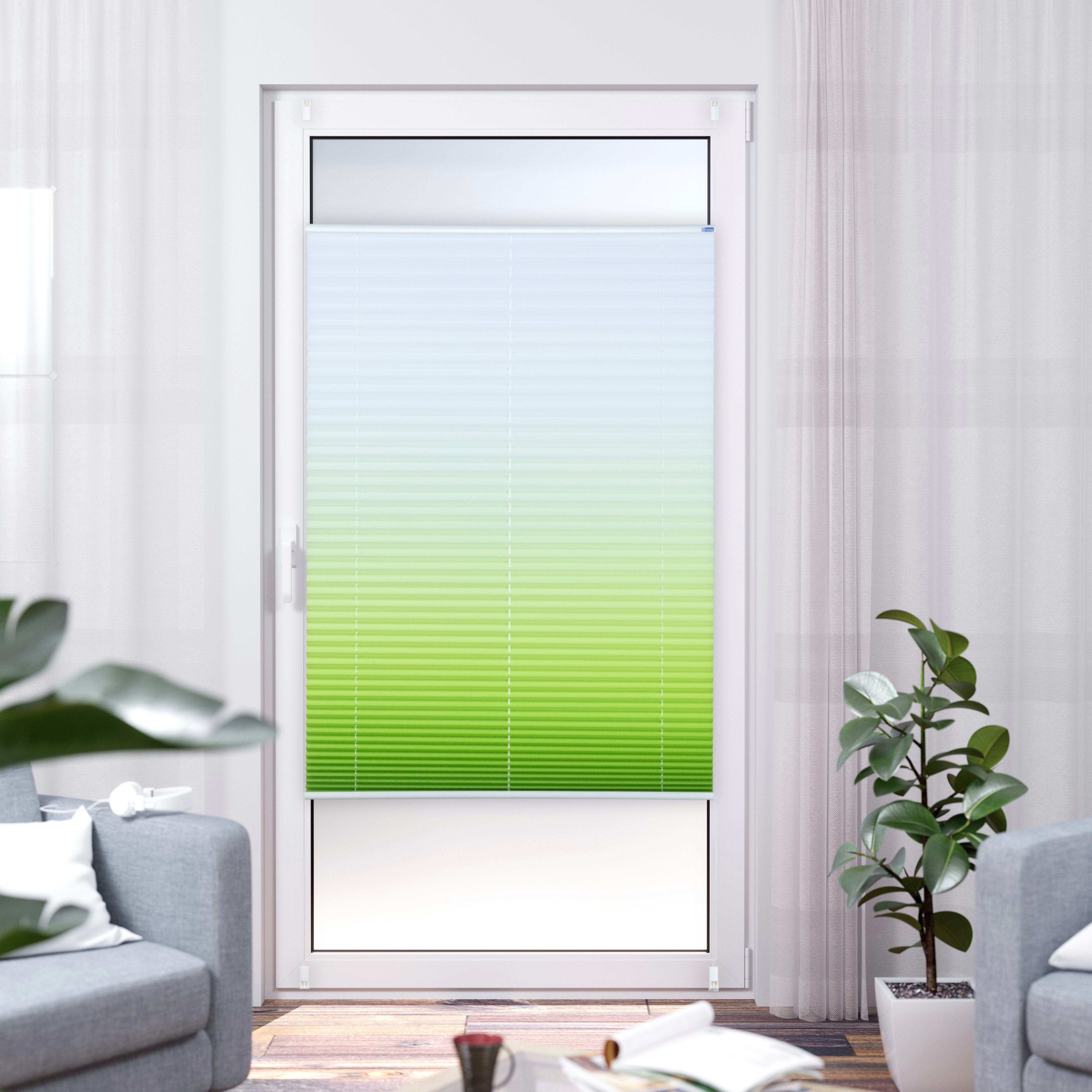 K-HOME Plissee Farbverlauf `Sunrise´, verspannt, Klemmfix, günstig online kaufen