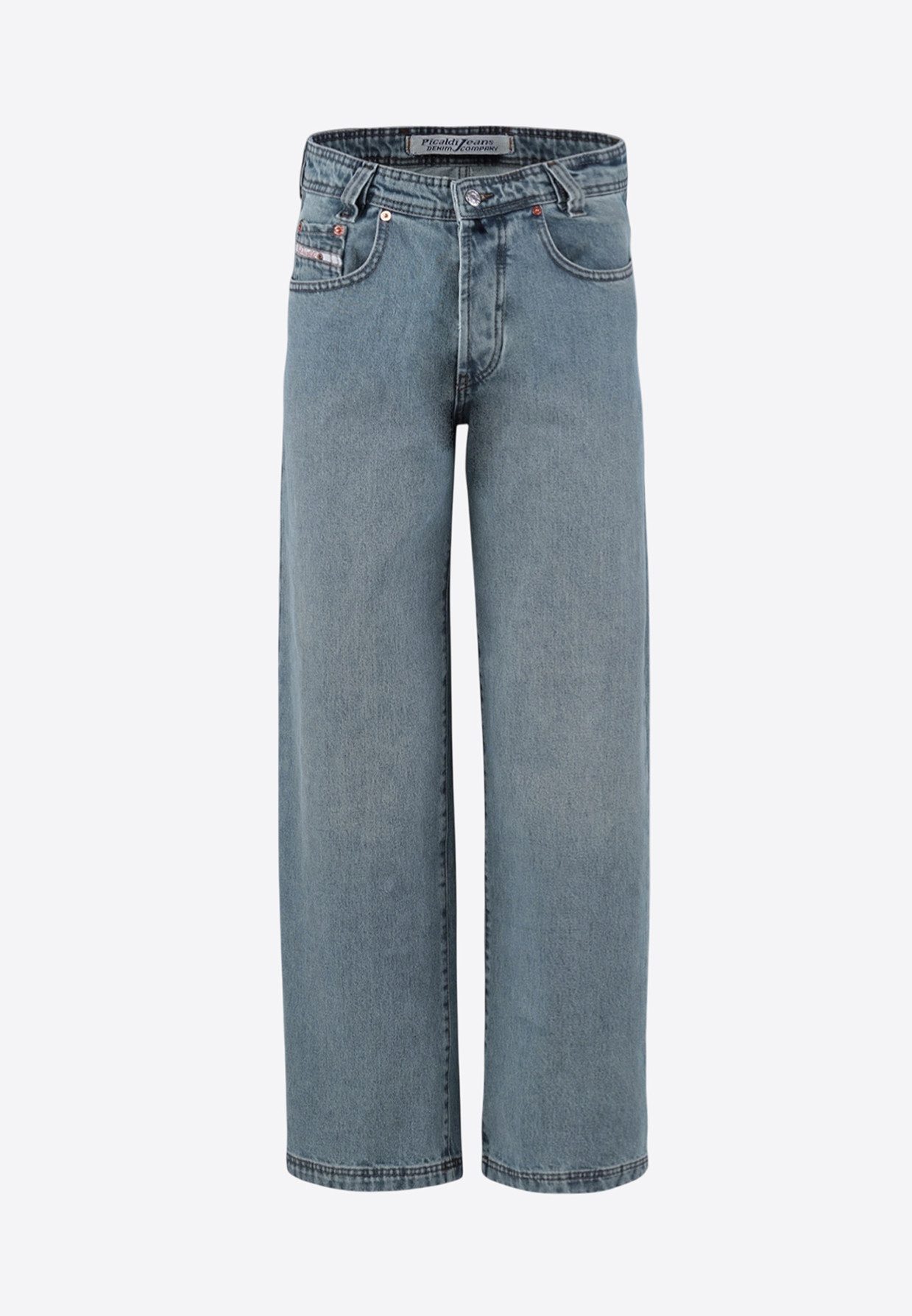 Relax-fit-Jeans Baggy Zicco 474 Enemy – Washed Greyblue Denim mit Straight Leg
