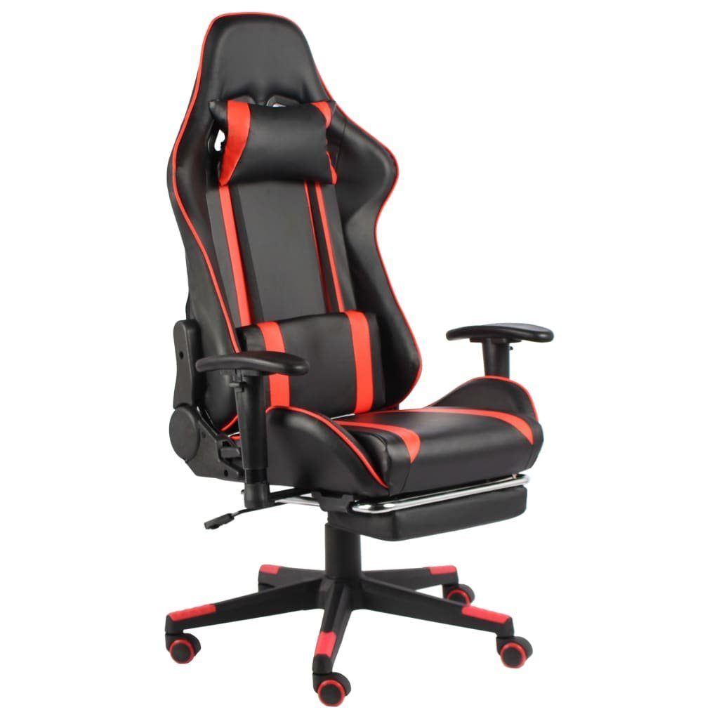 furnicato Gaming-Stuhl mit Fußstütze Drehbar Rot PVC (1 St)