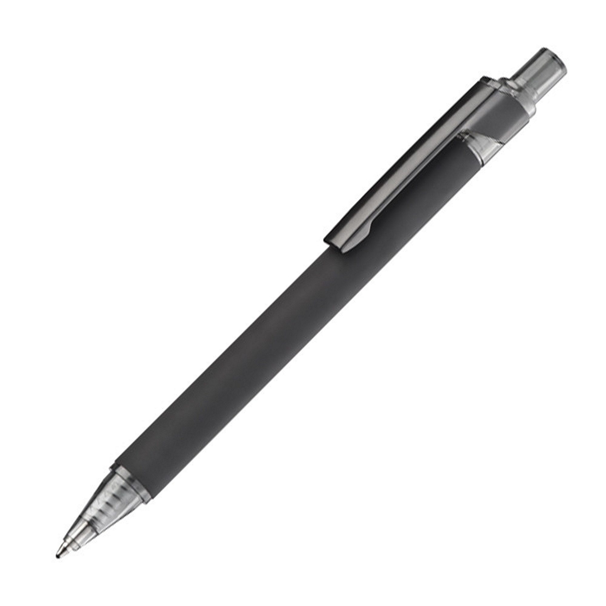 Livepac Office Kugelschreiber 5 Kugelschreiber / gummiert / mit schwarz verchromten Clip / Farbe: ma