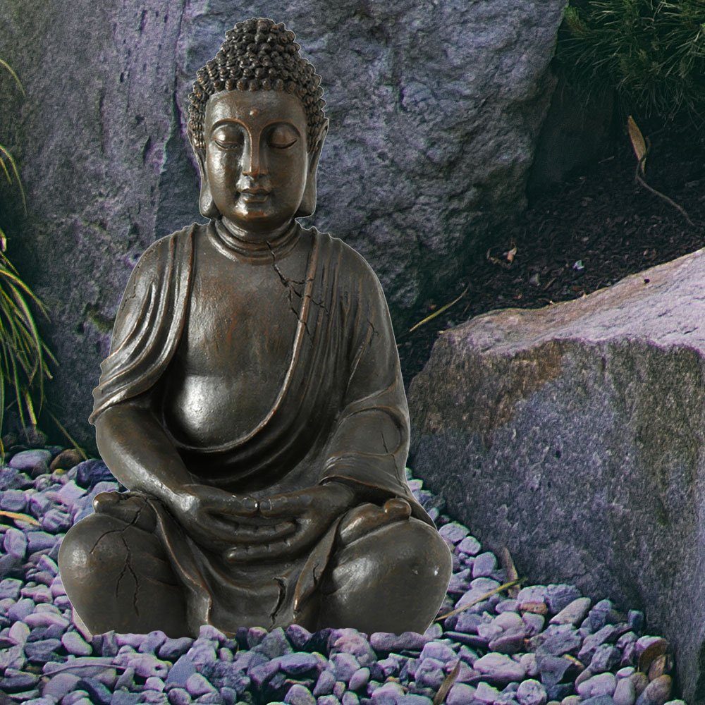 Zimmer Skulptur Buddha Deko Statue etc-shop Ess Garten Figur Dekofigur, braun Außen Feng