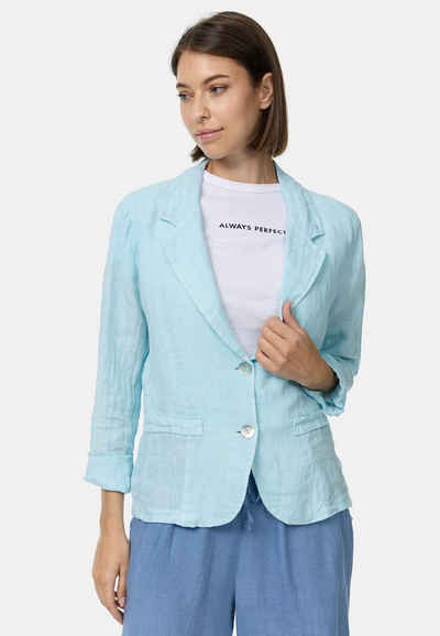 PM SELECTED Kurzblazer PM53 (Edler Leinen Business Blazer mit Reverskragen) Atmungsaktiv, Hautfreundlich