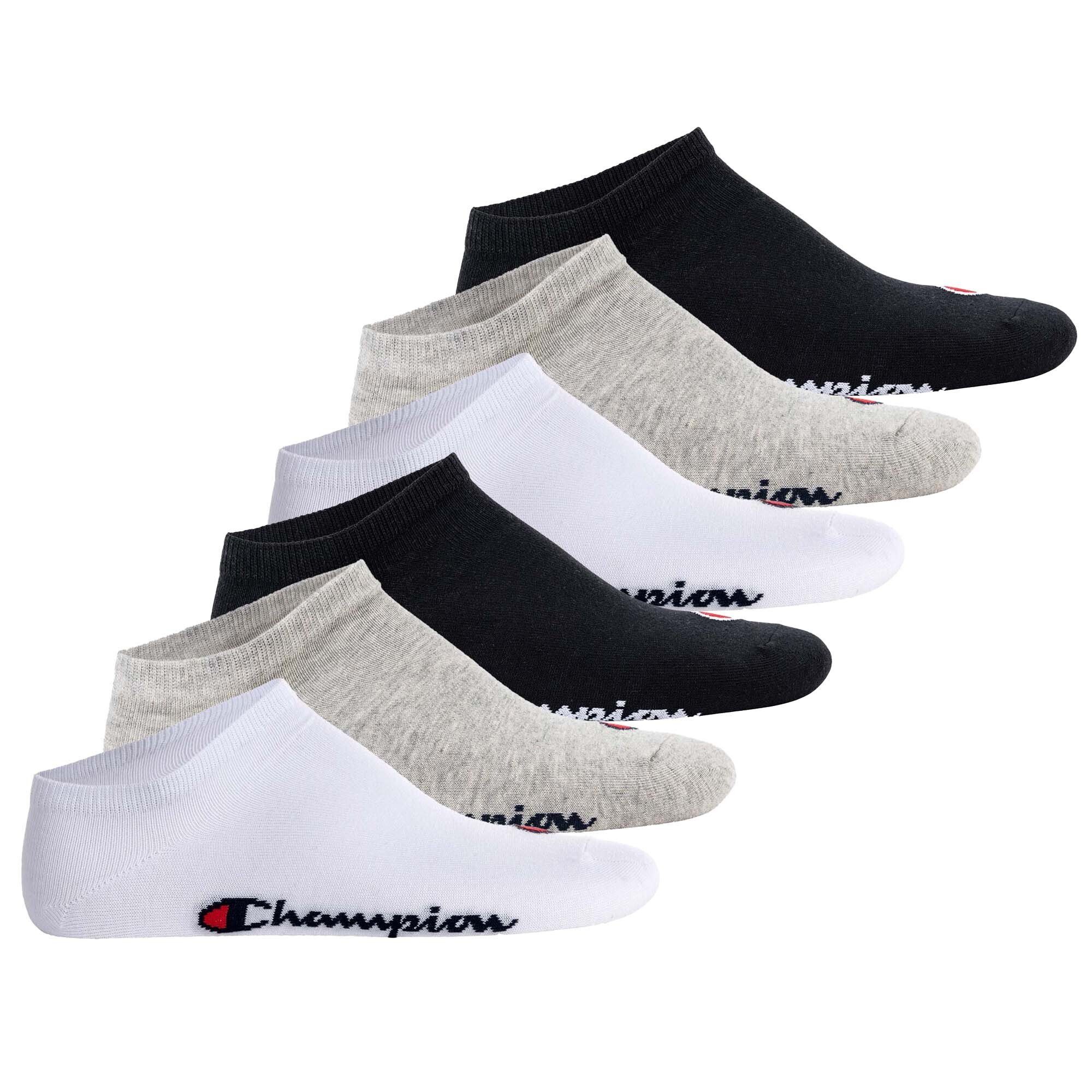 Champion Sportsocken Unisex Socken, 6 Paar - Crew Socken Basic Schwarz/Weiß/Grau