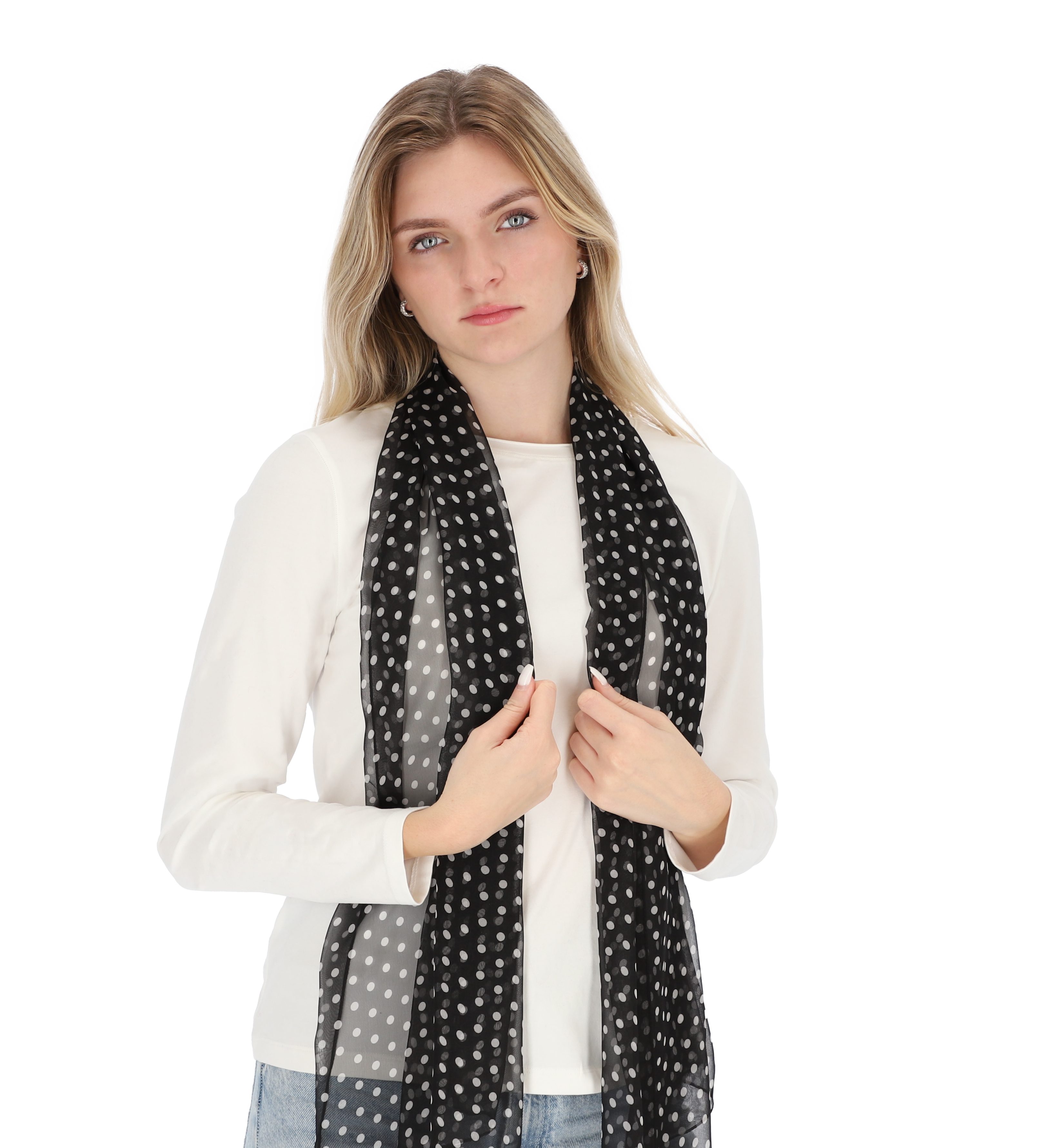 halsüberkopf Accessoires Modeschal Schal Chiffon Tupfen, günstig online kaufen