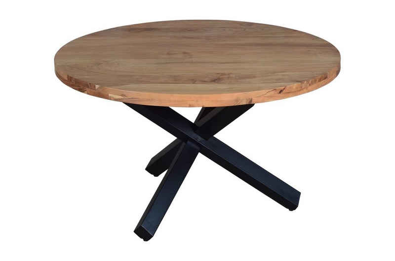 SAM® Esstisch »Sintra«, Akazie Massivholz, natur- oder nussbaumfarben, rund und modernes Design, Tischplattenstärke 50mm, Stern-Gestell in schwarz oder silber