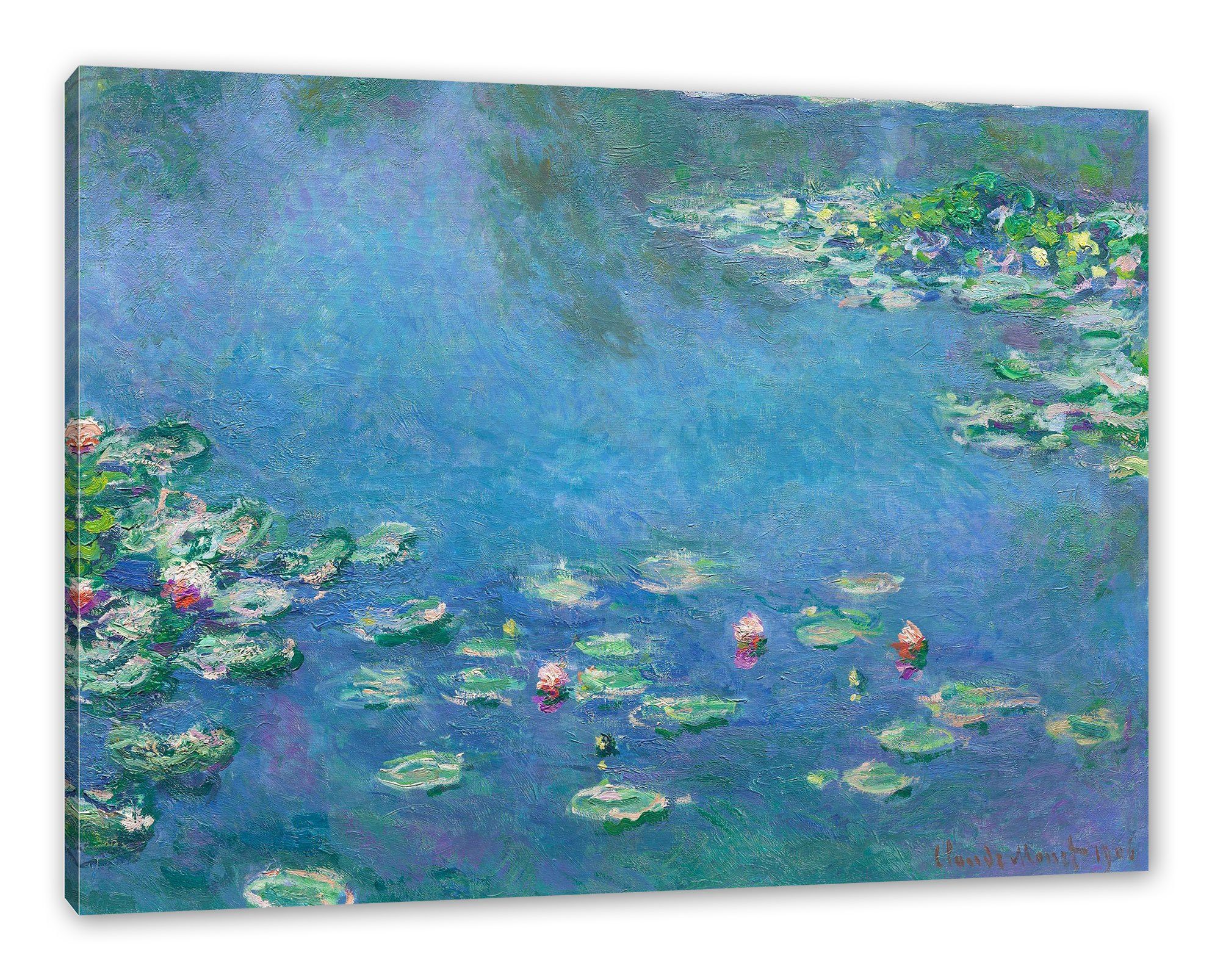 Pixxprint Leinwandbild Claude Monet Monet inkl. (1 - Zackenaufhänger III Seerosen  Claude Seerosen  Leinwandbild III, St), fertig bespannt, 